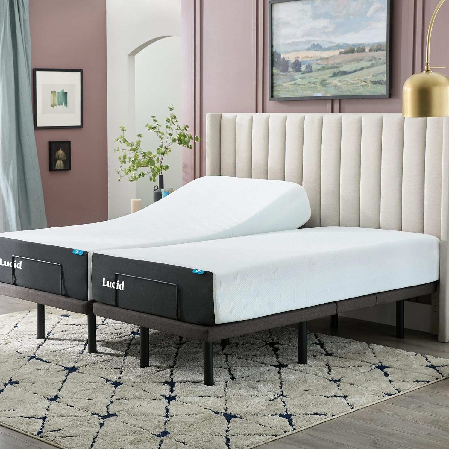 Lucid® L300 Adjustable Bed Frame – USB – Memory Position – Remote, Twin XL