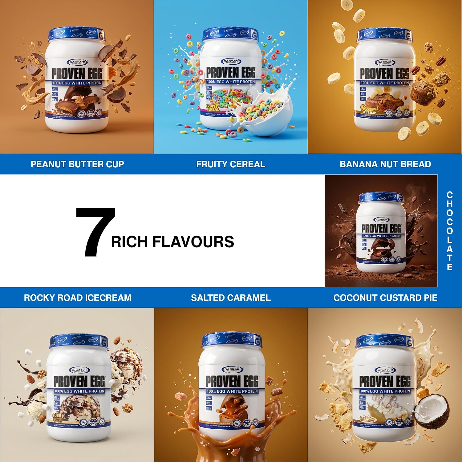 Gaspari Nutrition Proven Egg White Protein Powder, 25g Chocolate Protein Powder, 100% Egg White Protein, Keto Friendly, Dairy and Lactose Free, Soy Free (2 lbs, Chocolate)
