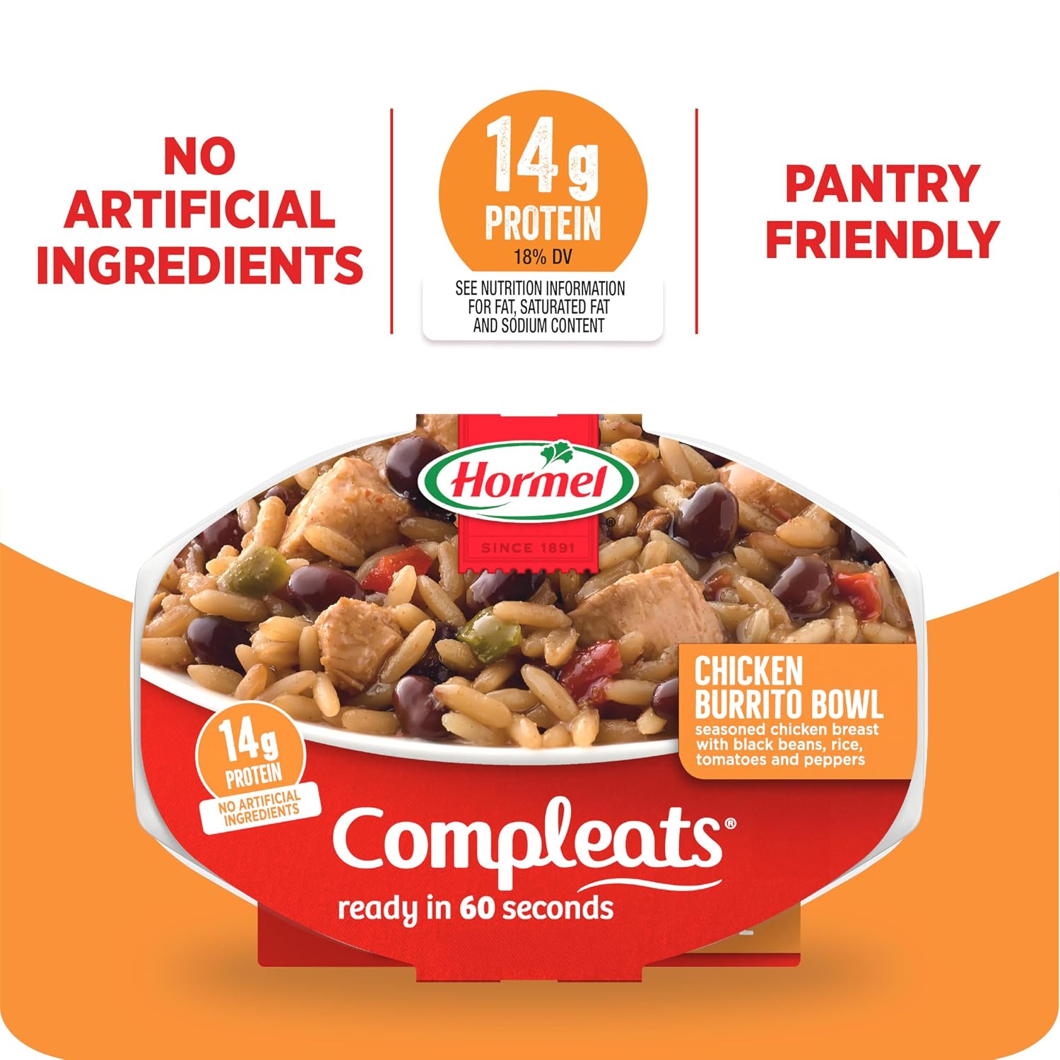 HORMEL COMPLEATS Chicken Alfredo Microwave Tray, 10 oz. (6 Pack)