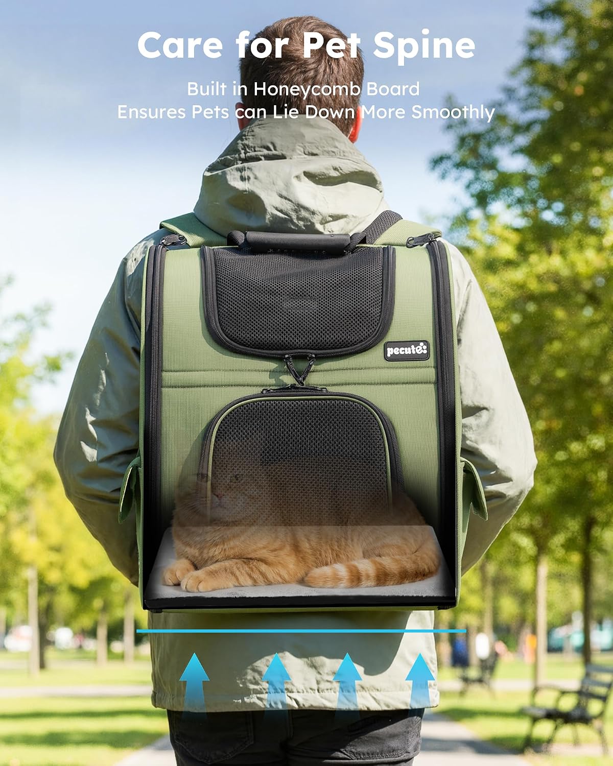 pecute Cat Backpack Expandable, Cat Carrier Backpack with Breathable Window