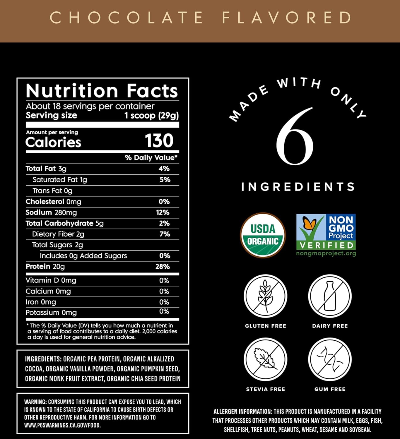 Truvani Organic Plant Based Protein Powder | Chocolate Peanut Butter