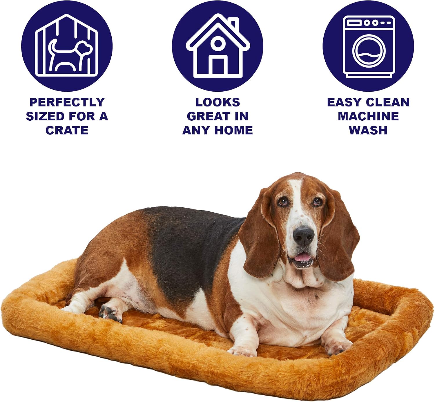 MidWest Homes for Pets QuietTime XXS Dog Bed – Cinnamon Faux Fur Bolster, Ultra-Soft and Machine Washable, Fits 18-Inch Crates and Carriers, for Small Dogs and Cats