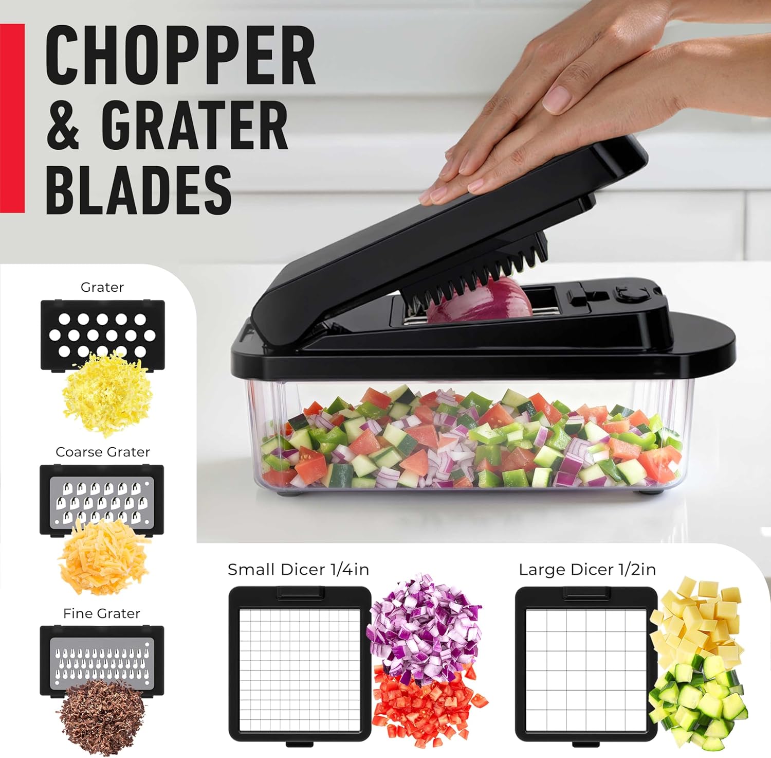 Mueller The Real Original Pro Vegetable Chopper & Mandoline Slicer, 10-in-1