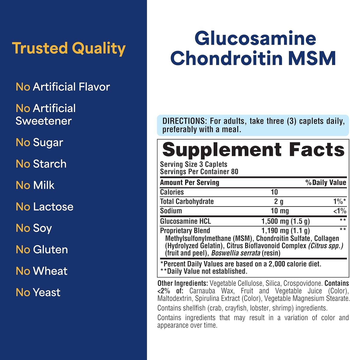 Puritan's Pride Glucosamine Chondroitin MSM Dietary Supplement