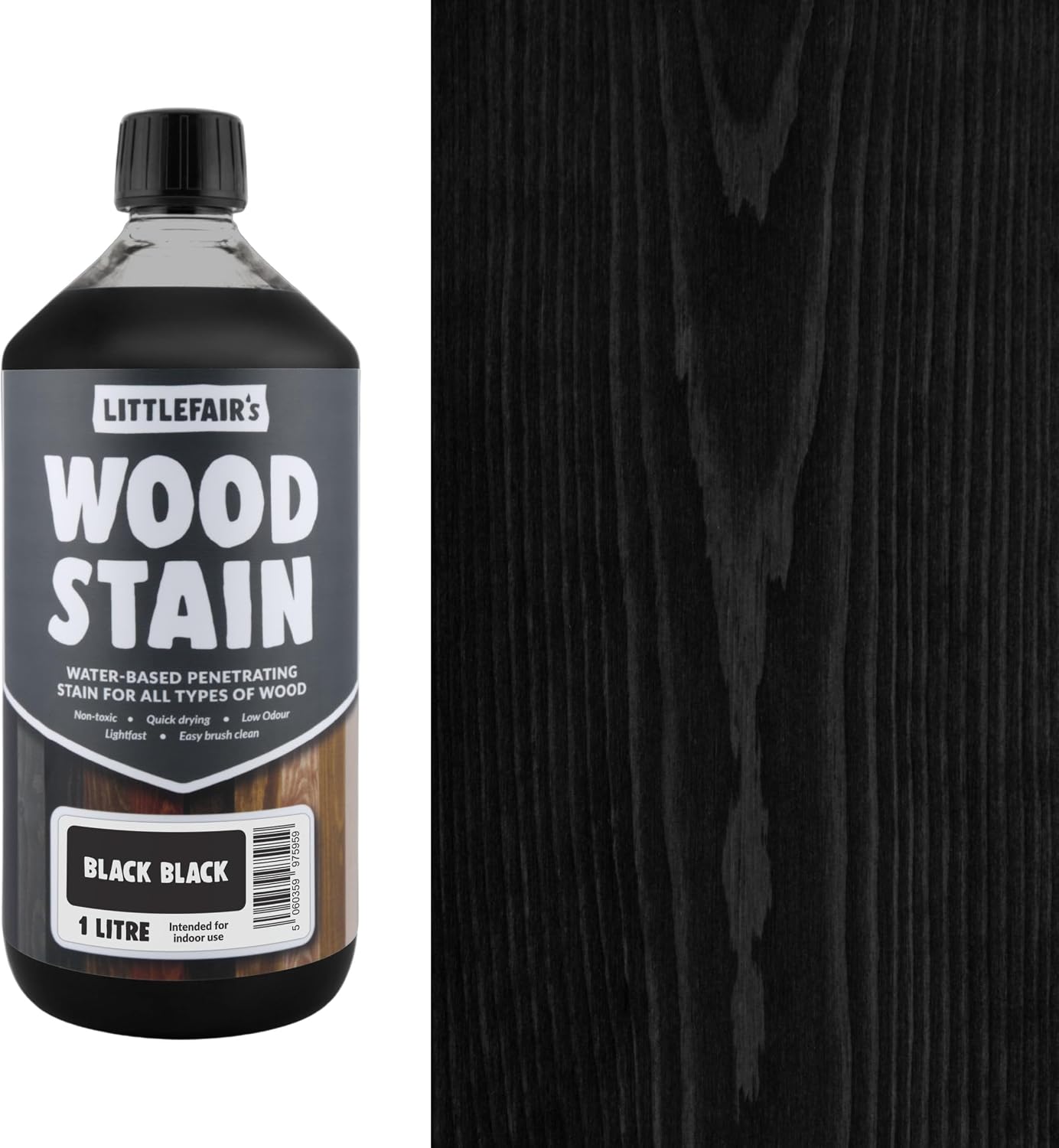 Littlefair's Wood Stain Water Based - 8.5oz/250ml - Indoor Furniture Stain Light & Dark Finishes - Special Non Toxic & Eco Friendly Formula - Wood Stain for Crafts - Color: Antique Stripped Pine