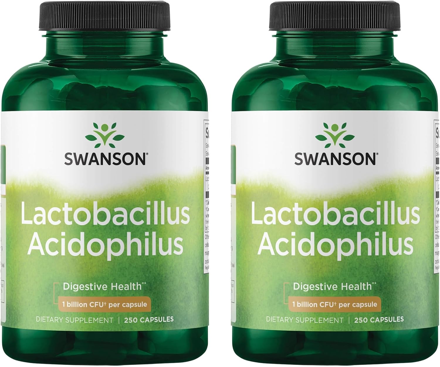 Swanson Lactobacillus Acidophilus Probiotic for Adults Seeking Daily Digestive and Bowel Health Support with 1 Billion CFU - Acid-Resistant (250 Capsules, 3 Pack)