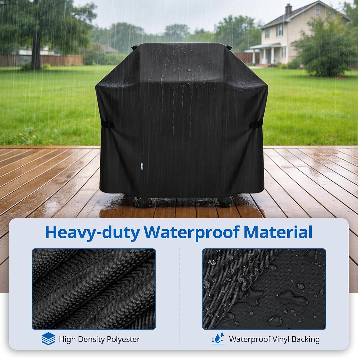 2 Burner Gas Grill Cover 32 inch, Heavy Duty Waterproof Small BBQ Grilling Cover, Compatible for Weber Char-Broil Nexgrill and More Grills with Collapsed Side Tables, All Weather Protection