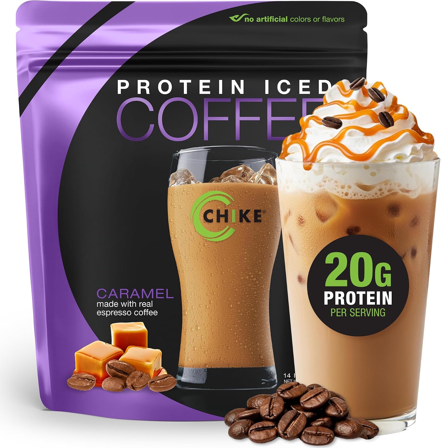 Chike Mocha High Protein Iced Coffee, 20 G Protein, 2 Shots Espresso, 1 G Sugar, Keto Friendly and Gluten Free, 14 Servings (15.3 Ounce)
