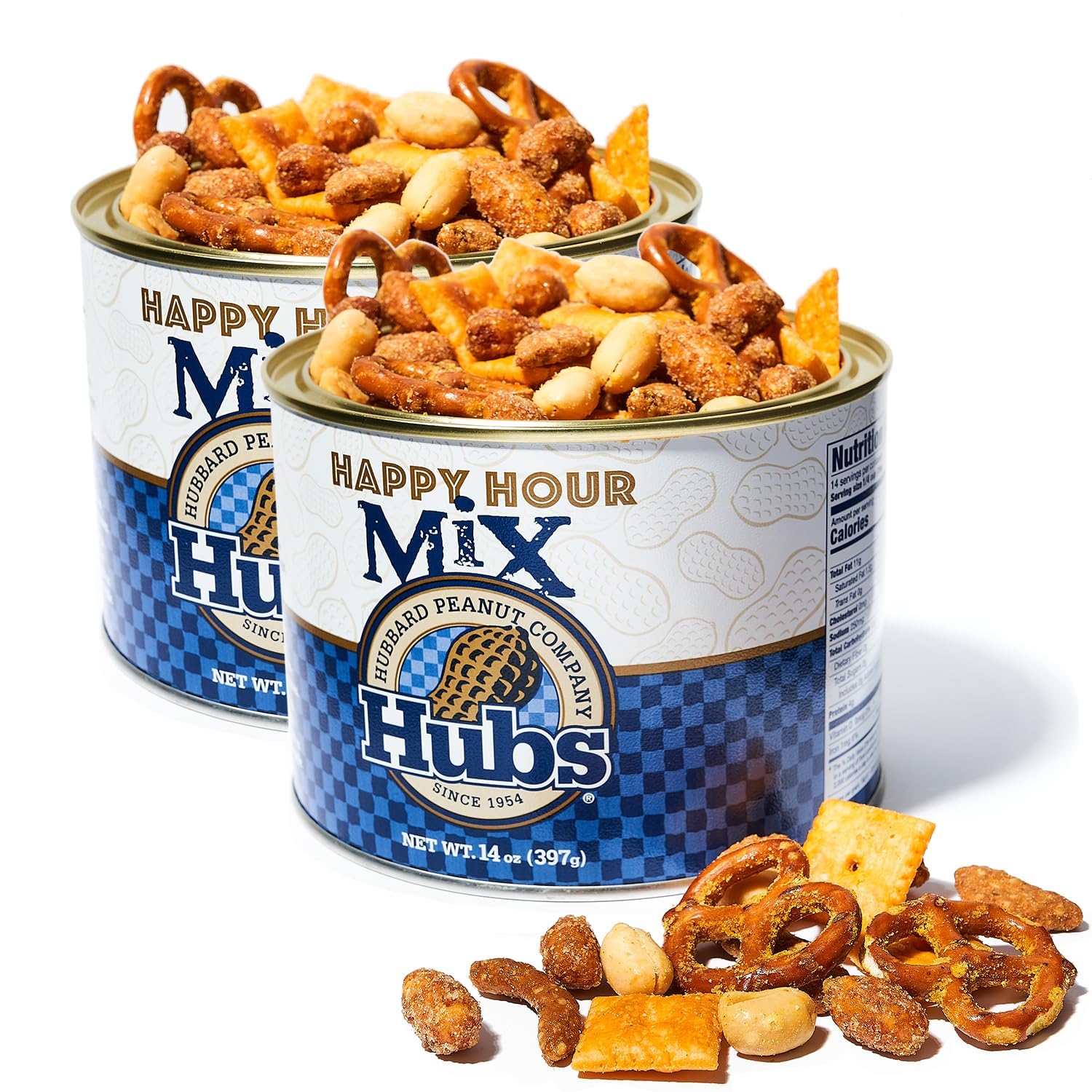Hubs Peanuts Premium Salted Virginia Nuts, Non-GMO, Gluten Free Healthy Snacks - Irresistible Crunch & Flavored Peanuts - Made from Premium Ingredients - Vacuum-Sealed Tin - 2 Packs of 40 oz Cans