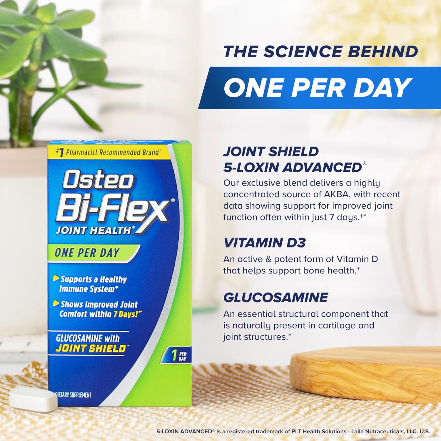 Osteo Bi-Flex One Per Day Vitamin D Supplement, 30 Coated Tablets | Improve Joint Function, Support Bone and Immune Health