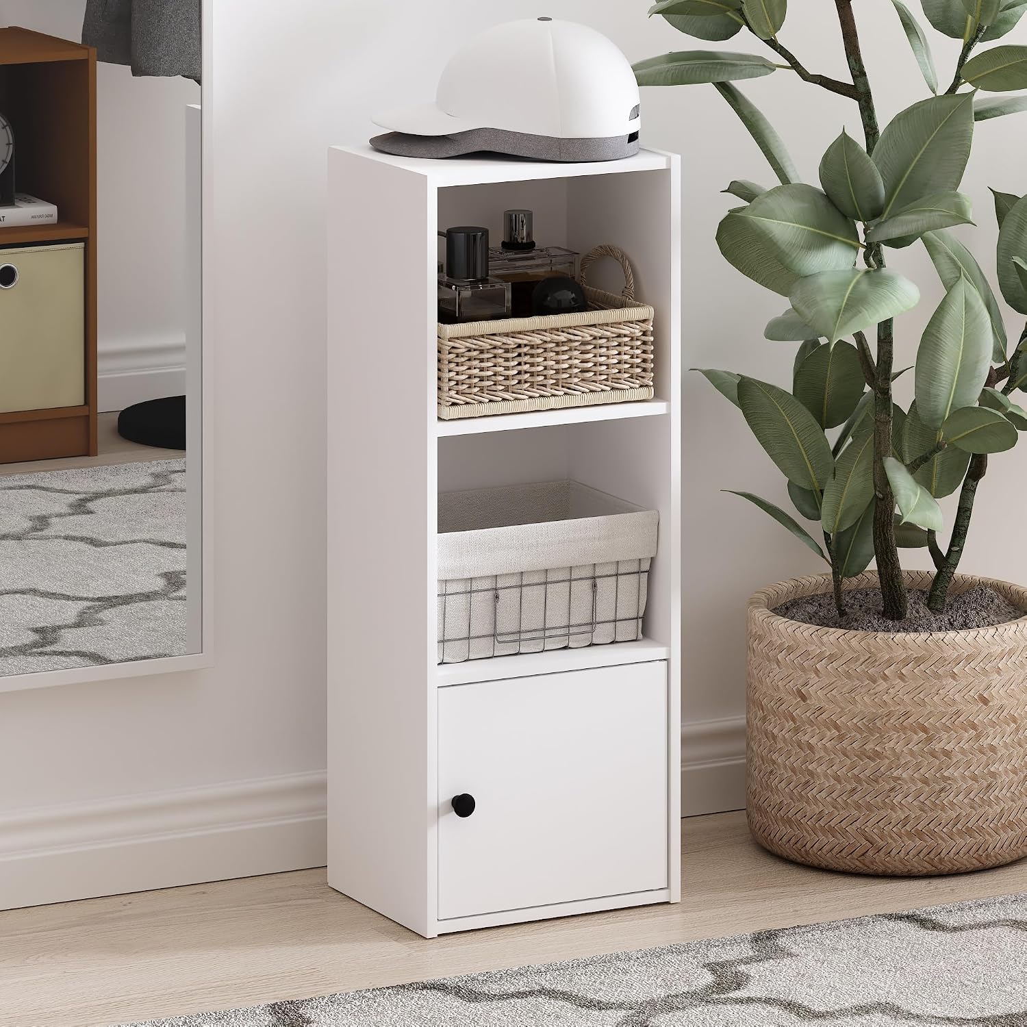 Furinno LUDER Book Shelf, 5-Cube Bookshelf, Easy Assembly Bookcase with Open Shelves, 9.4 x 19.7 x 31.5, for Living Room, Bedroom, Home Office, Darkwood