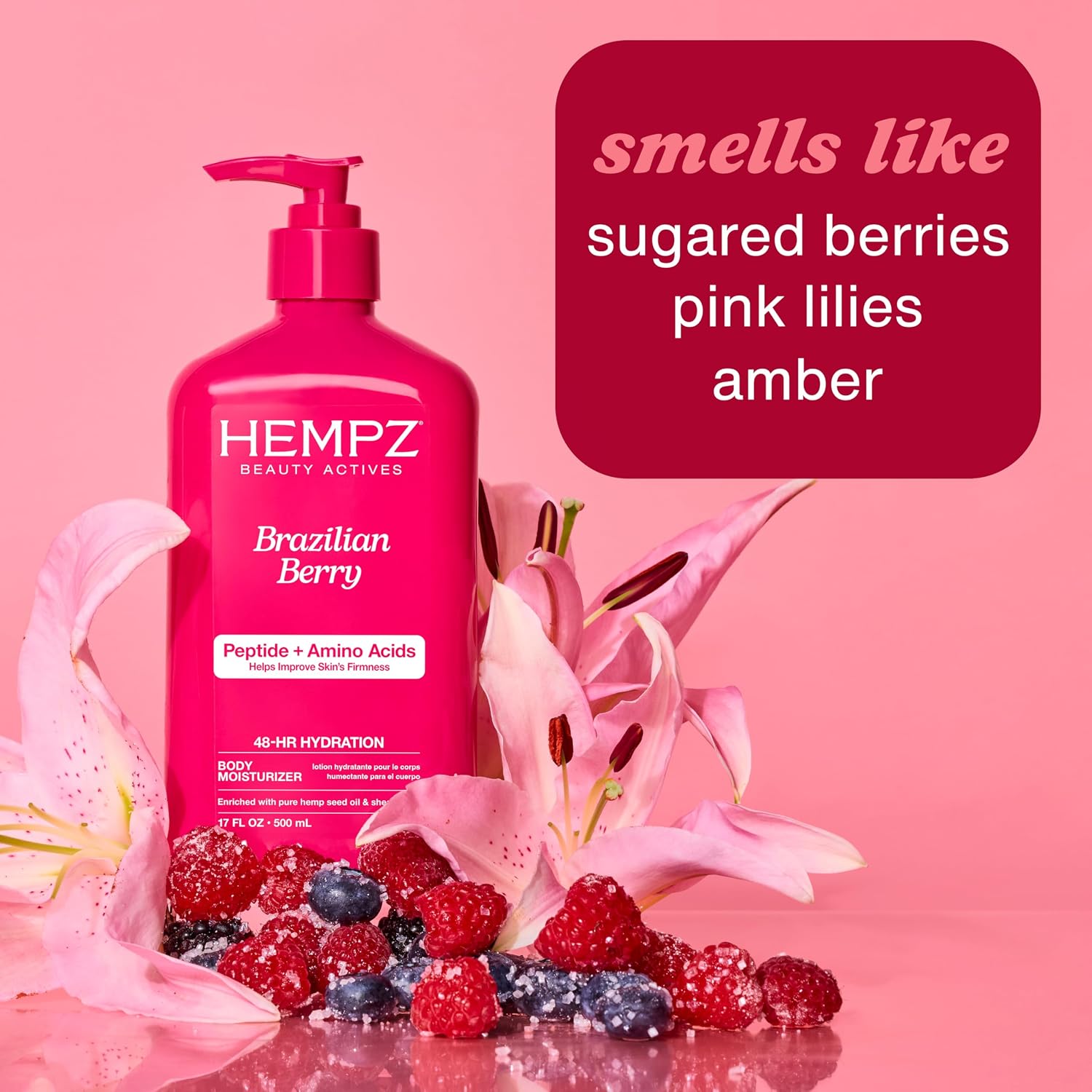Hempz Sweet Jasmine & Rose Herbal Body Moisturizer for Women, 17 Fl. oz. - Moisturizing Lotion with 100% Pure Hemp Seed Oil, Collagen