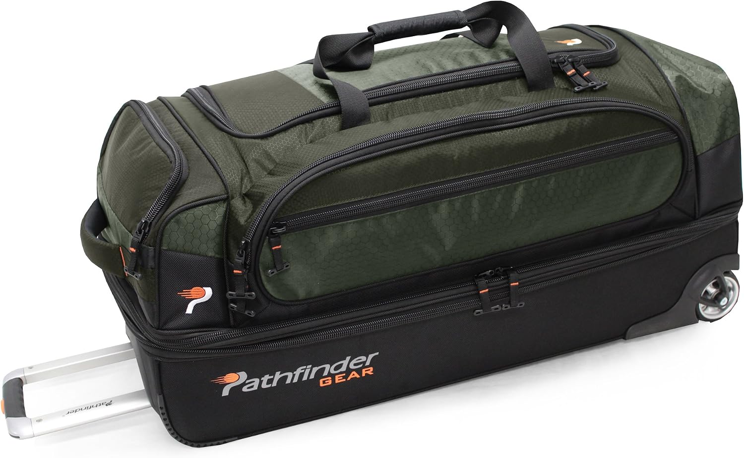 Pathfinder Gear 32 Inch Rolling Drop Bottom Duffel, Olive, One Size