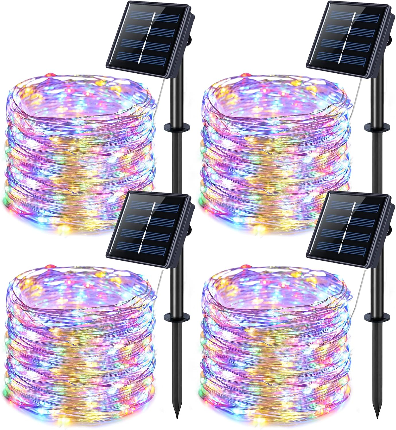 JMEXSUSS 2 Pack Solar String Lights Outdoor Total 66FT 200LED Fairy Lights | Outdoor Waterproof, 8 Modes Solar Christmas Lights for Outside Garden Tree Patio Yard Wedding Christmas Decorations, White