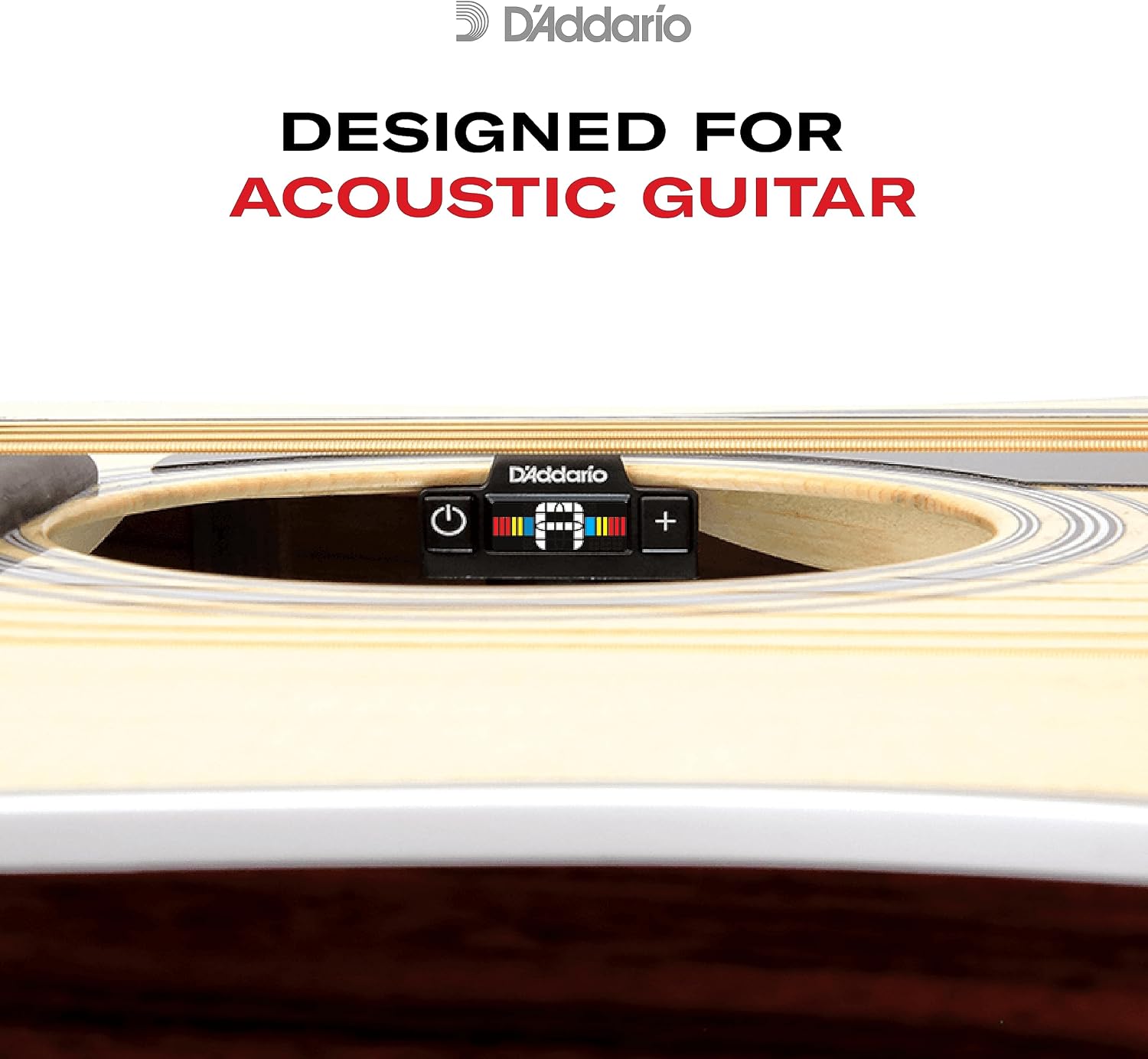 D'Addario NS Micro Soundhole Tuner, Discreet Chromatic Acoustic Guitar | Chromatic tuner that mounts inside your acoustic guitar's soundhole