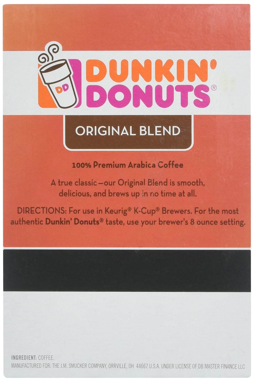 Dunkin' Donuts 2091512 Original Blend Coffee K-Cup Pods Medium Roast 44/Box (006933)
