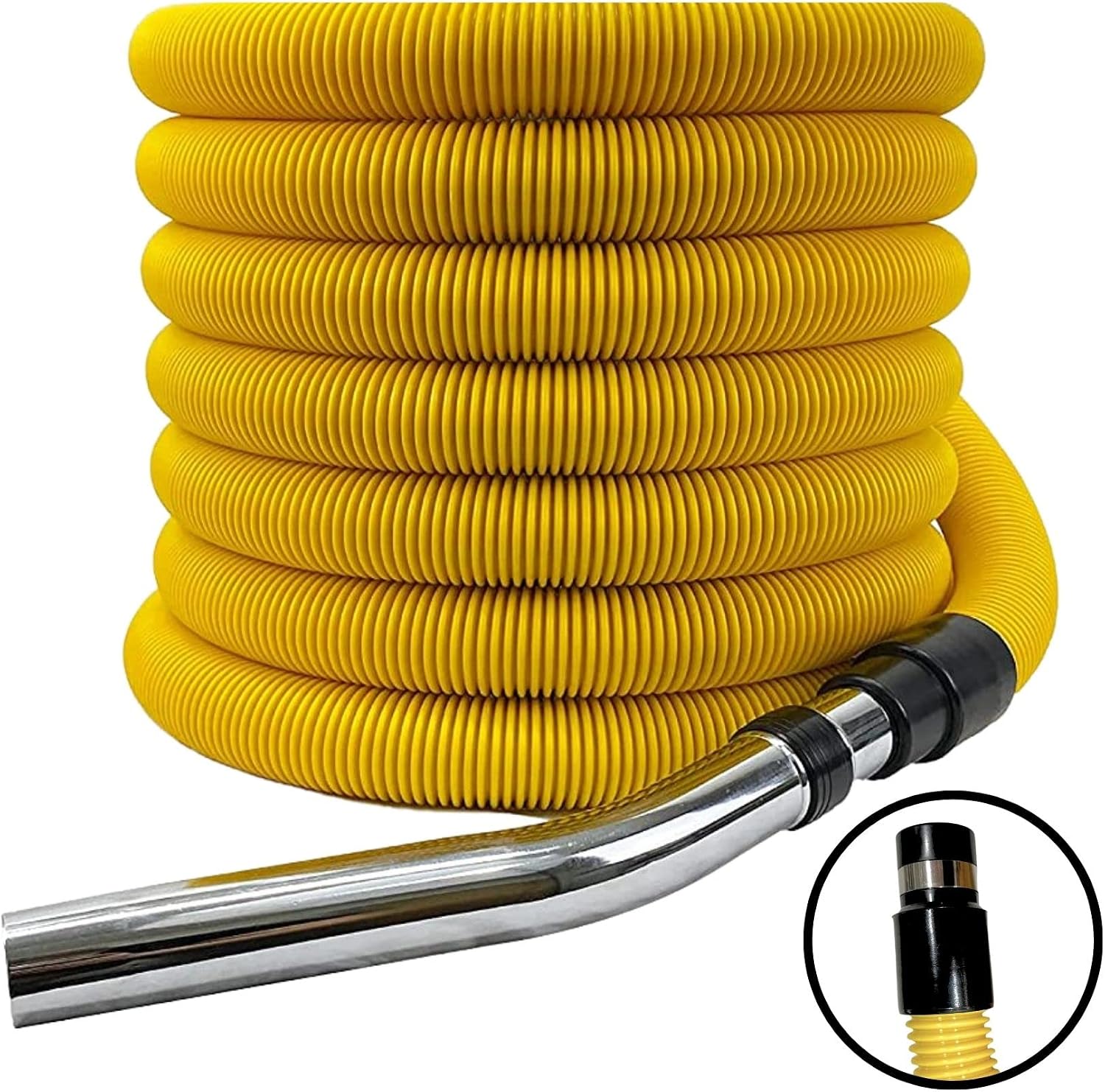 Wessel-Werk 35-feet Garage Central Vacuum Hose, Crushproof Central Vacuum Garage Hose with Swiveling Hose Handle