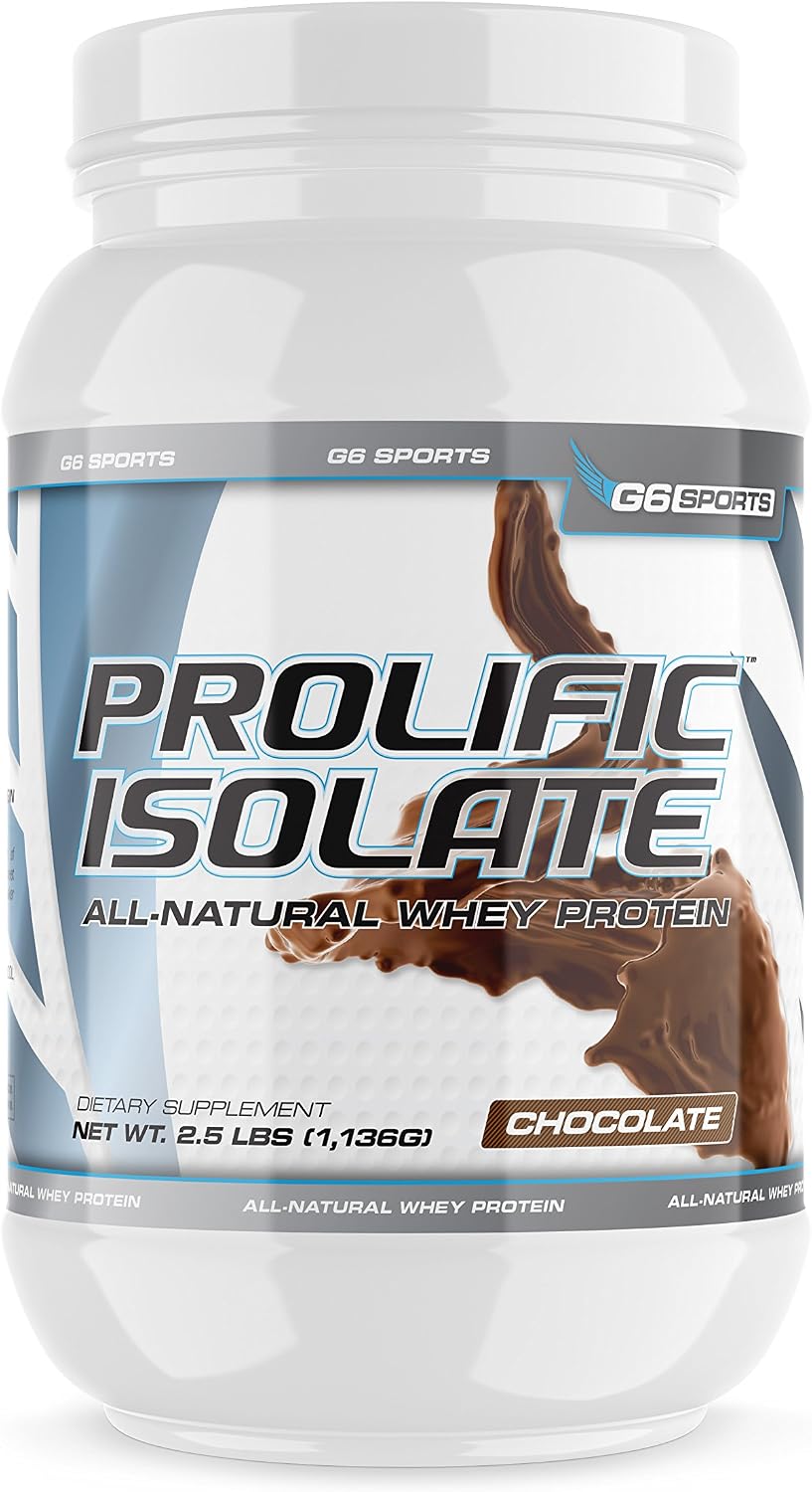 Nutrition Prolific Isolate All Natural Whey Protein Isolate (Gluten Free, Lactose Free, Stevia Sweetened, 25g Protein, 100 Calories) – 2.5lb Jar – Chocolate