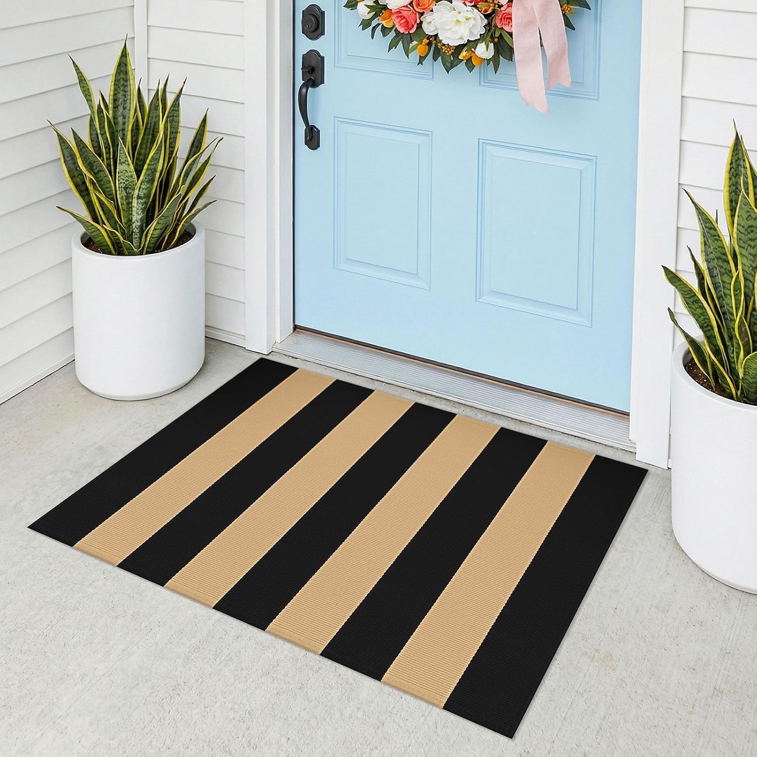 KOZYFLY Black and White Area Rug 3x5 Ft Washable