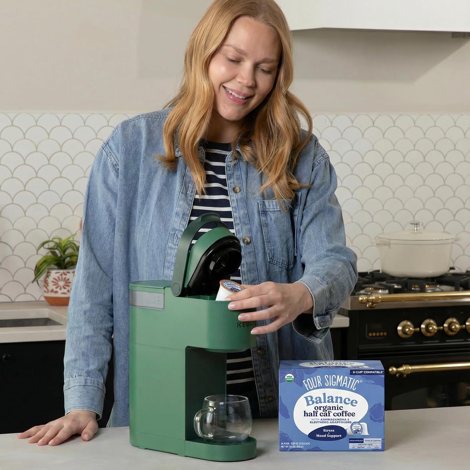 Four Sigmatic Mushroom Coffee K-Cups | Organic Dark Roast Coffee with Lion’s Mane Mushroom Powder & Yacon | Focus & Immune Support | Vegan & Keto