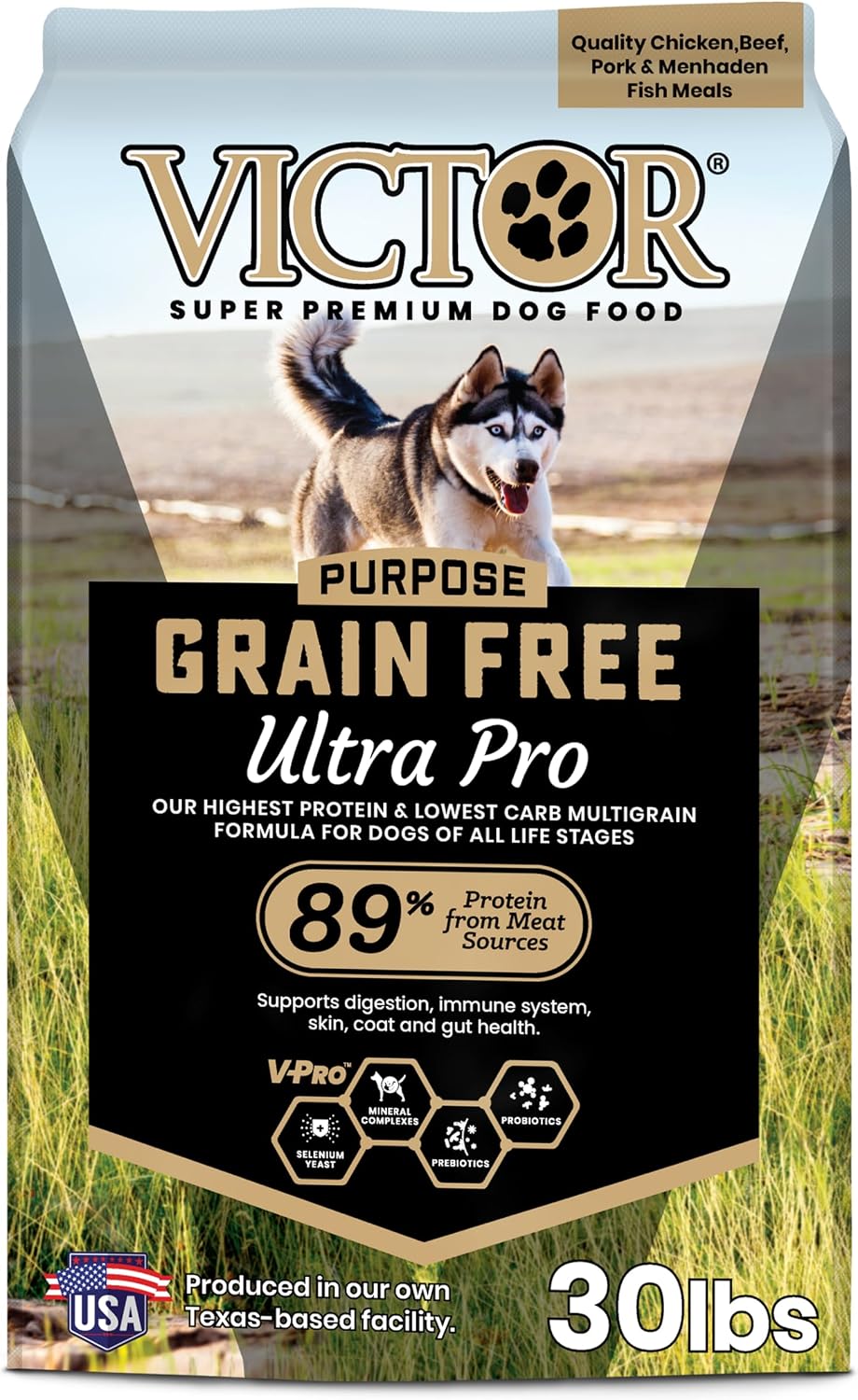 VICTOR Grain Free Ultra Pro Dry Dog Food - High Protein Dry Kibble, 30 lb | Super Premium Dog Food, Low carb for Active Dogs, 42% Protein Kibble, For Sporting Dogs of All breeds and Sizes, 30lbs