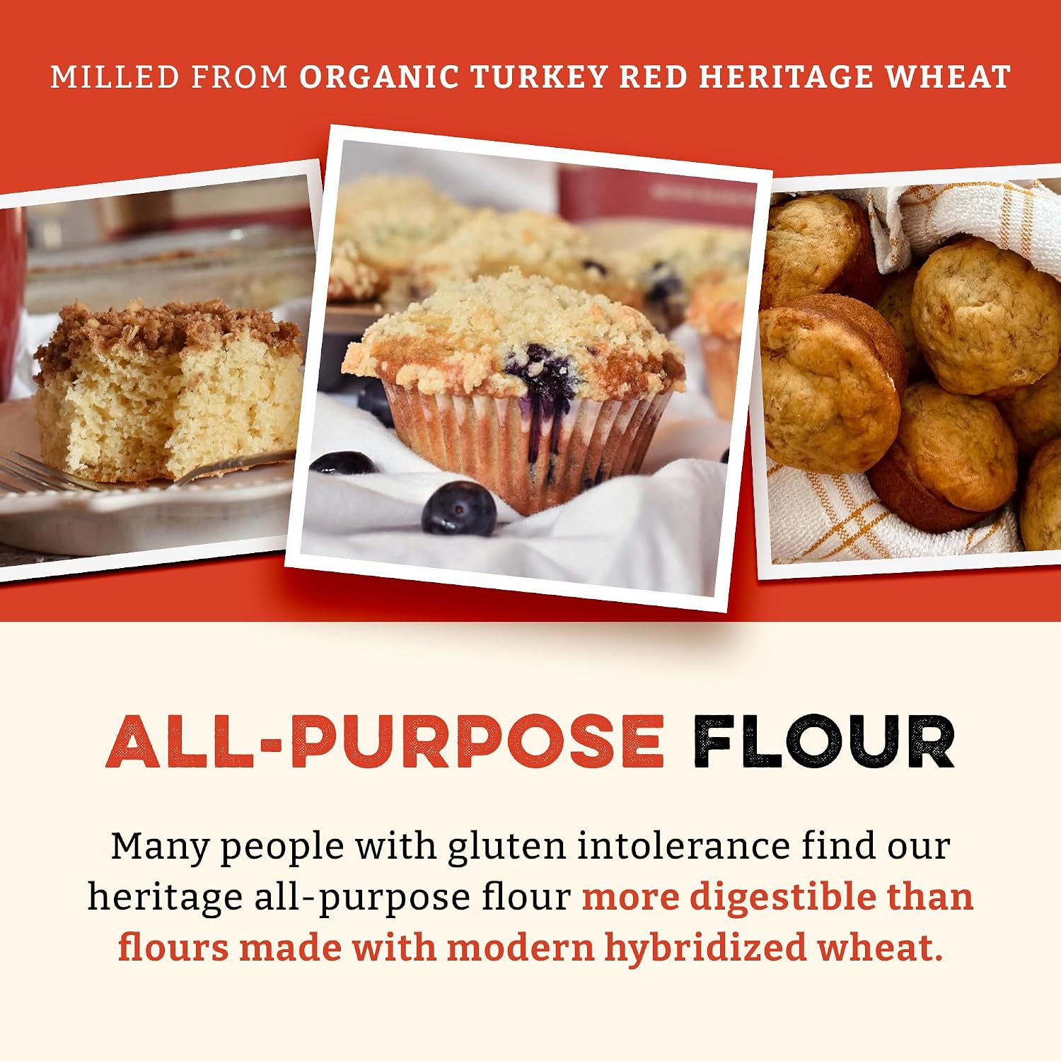 Sunrise Flour Mill Heritage Organic White Flour | USDA Organic All Purpose Flour Unbleached - Non-GMO, Kosher, Grown Without Glyphosate