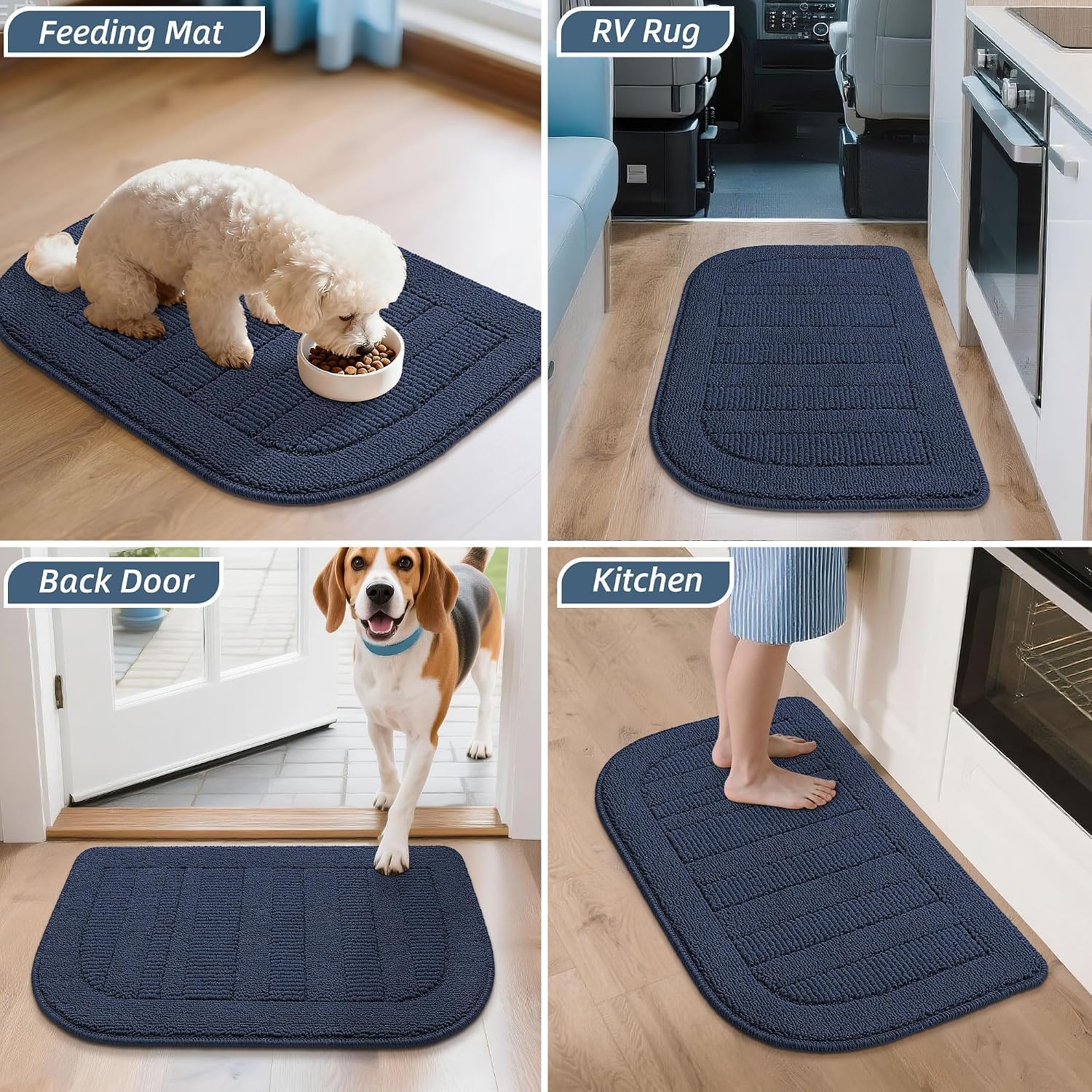BEQHAUSE 30x18 Inch Kitchen Rugs Non Slip Washable Kitchen Sink Rug, Green