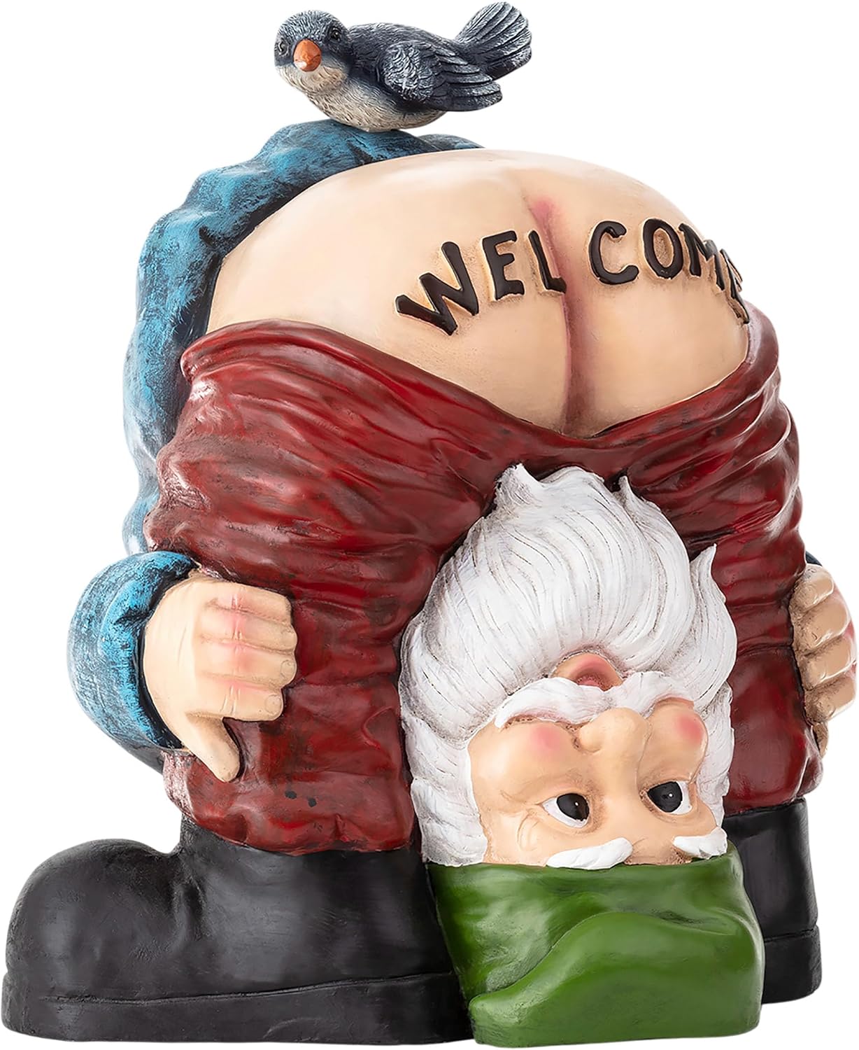 Alpine Corporation 12" Tall Traditional Outdoor Garden Gnome Yard Statue Decoration