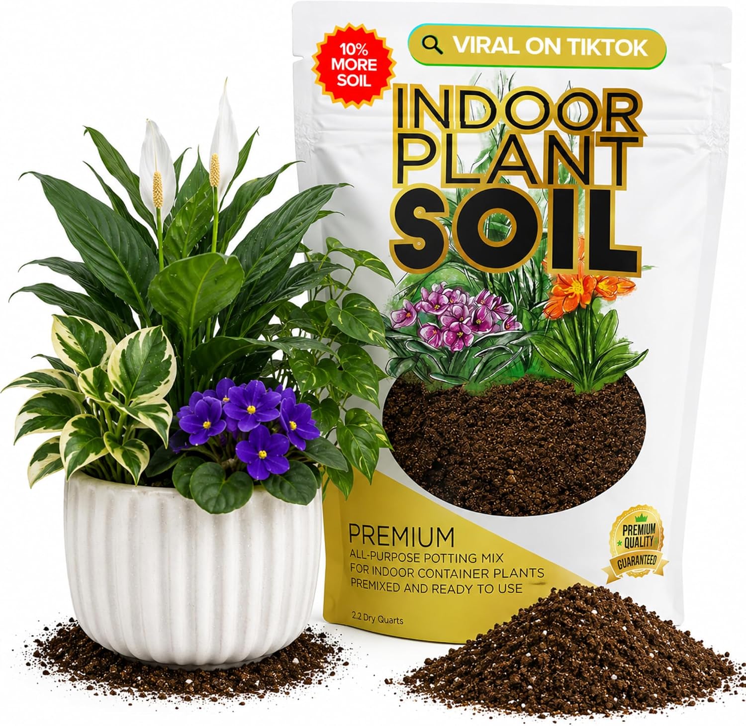 Professional Bonsai Soil Mix Ready to Use | Large 2.2 Quarts, Premium Potting Soil for Bonsai Trees