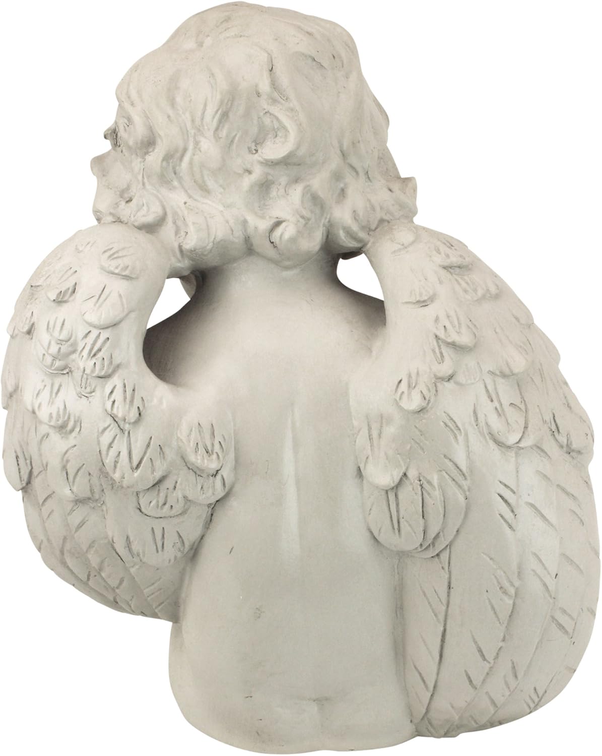 Design Toscano JE101261 Angel of Meditation Shelf Sitting Statue, 13 Inch, Polyresin, Antique Stone