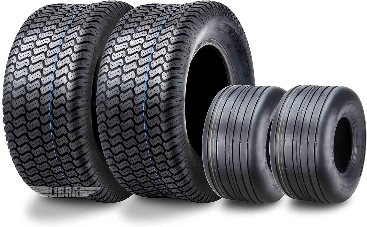 WANDA Set 4 Lawn Mower Turf Tires 16x6.5-8 & 23x10.5-12 /4PR -13019/13049 | Riding Lawn Mover, Garden Tractor
