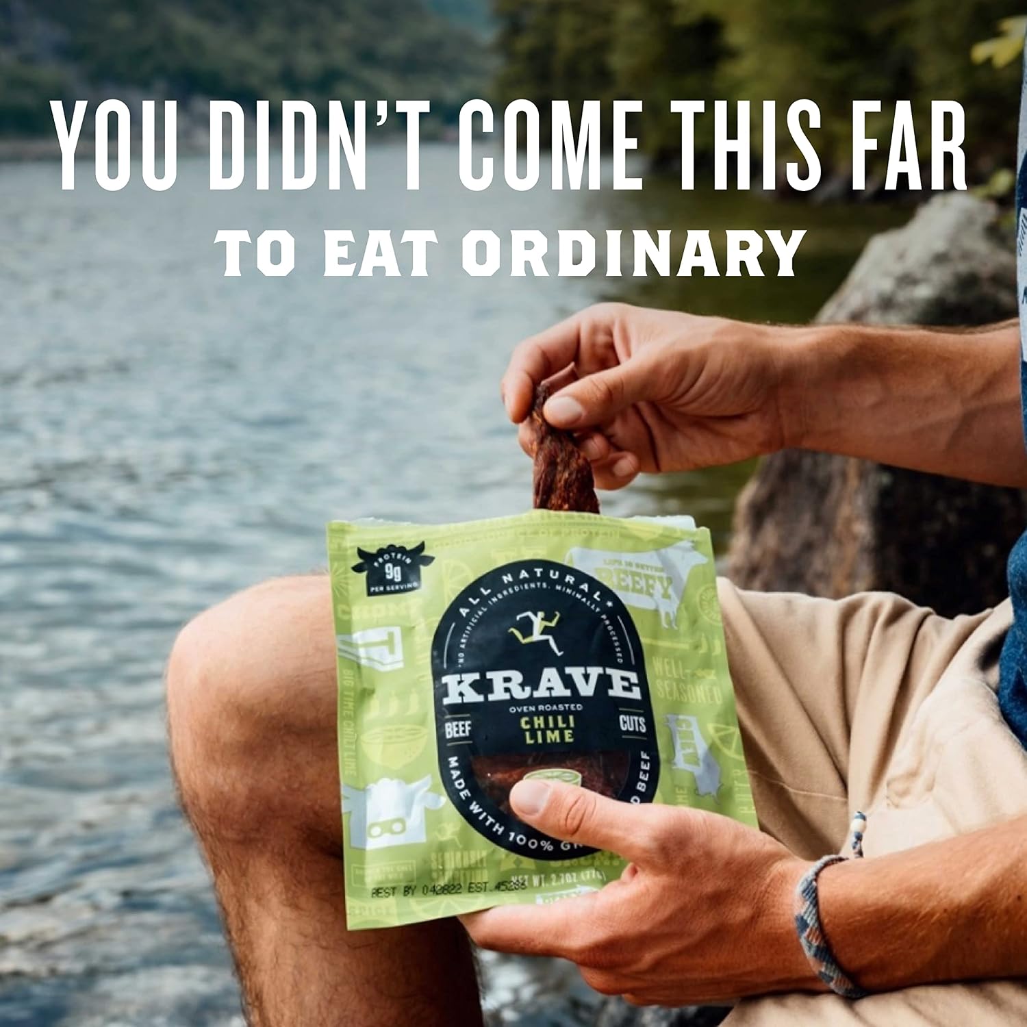 KRAVE All Natural Pork Jerky, Black Cherry BBQ - Protein Packed Snacks Roasted for Maximum Flavor - Premium Tender Meat Cuts - Gluten Free - 2.7 Ounce