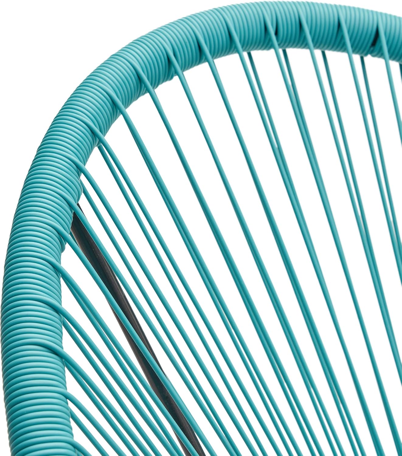 GDFStudio Noble House Anson Outdoor Hammock Weave Chair in Teal and Black (Set of 2)