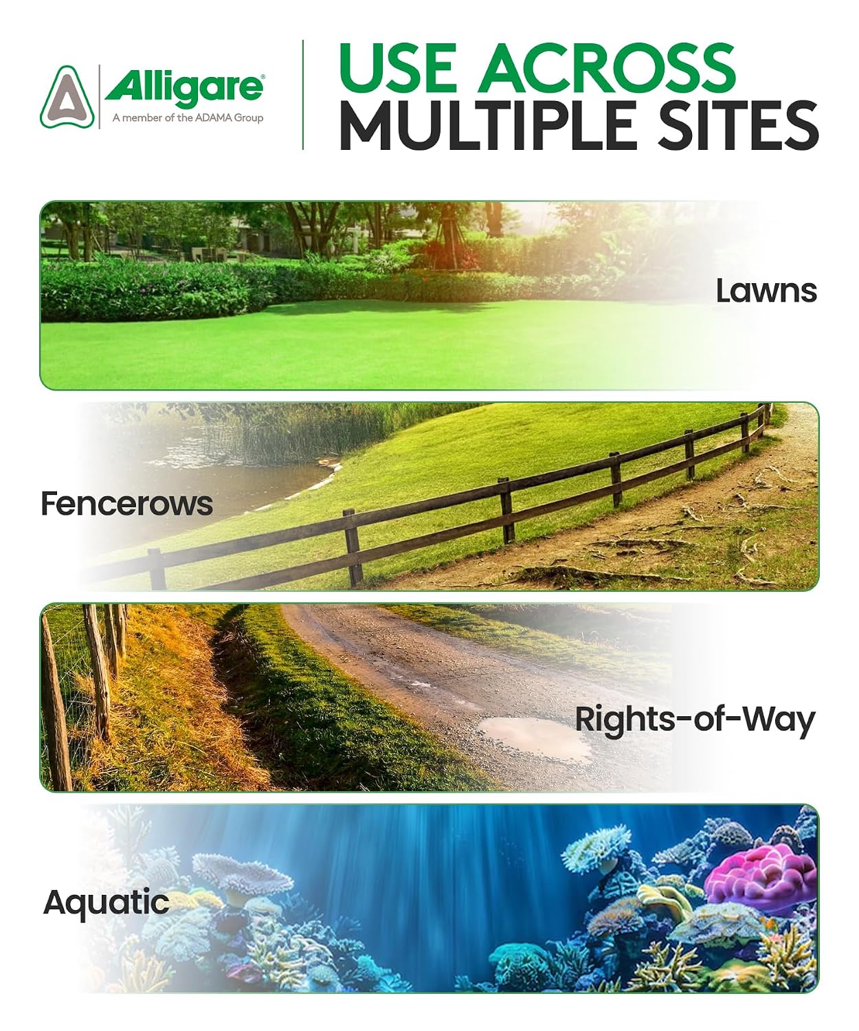 ALLIGARE 2,4-D Amine Weed Killer Concentrate - Post-Emergent Herbicide to Control Pigweed, Thistle, Ragweed, & More - 47.2% Active Ingredient - for Lawns, Pastures, Aquatic Sites & Crops - 2.5 Gallon