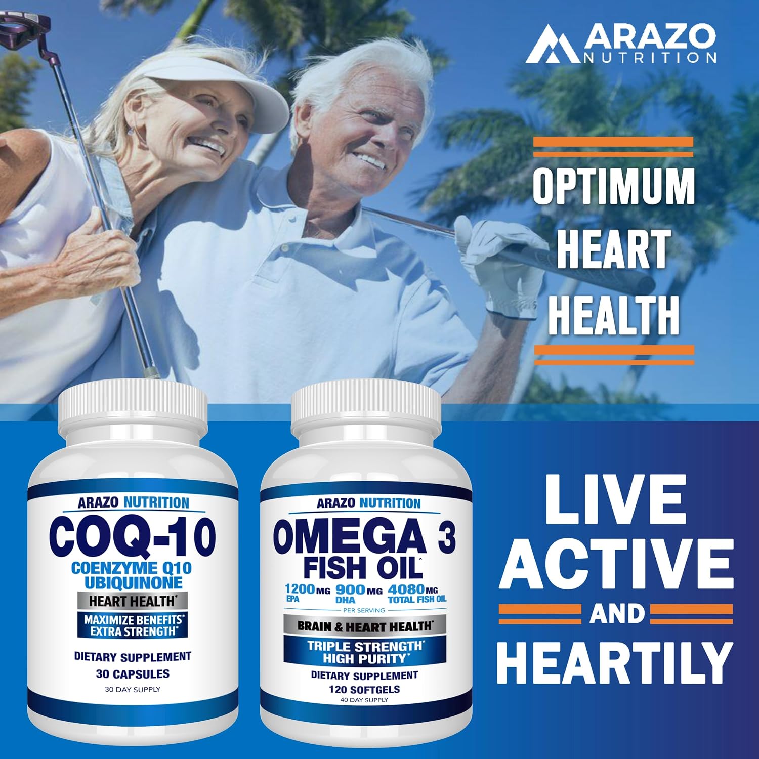 Arazo Nutrition CoQ10 Ubiquinone Coenzyme Q10-200mg Per Serving Maximum Strength Nutritional Supplement - High Absorption Capsules with No Soy