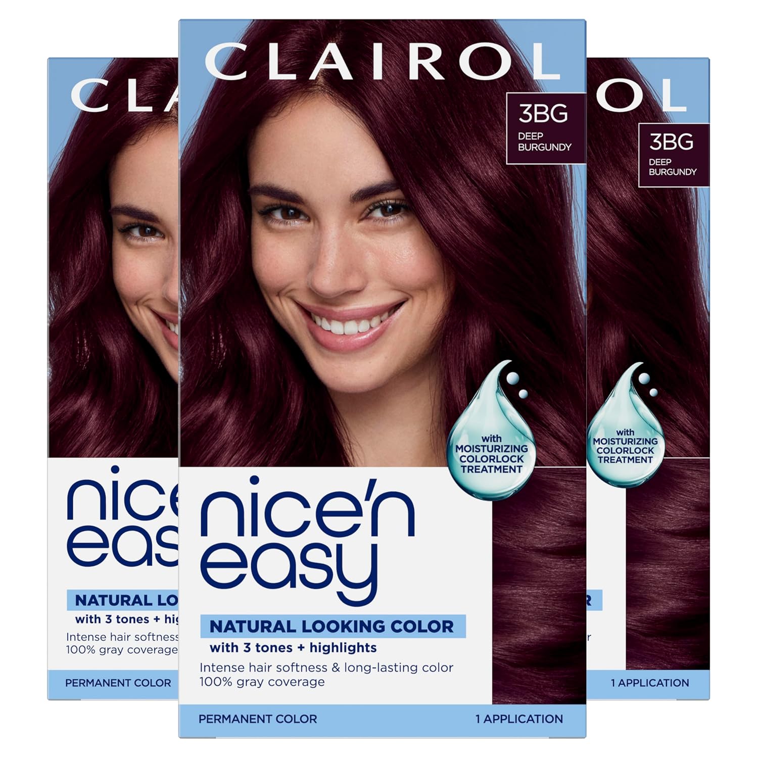 Clairol Nice'n Easy Permanent Hair Dye, 6A Light Ash Brown | Pack of 3