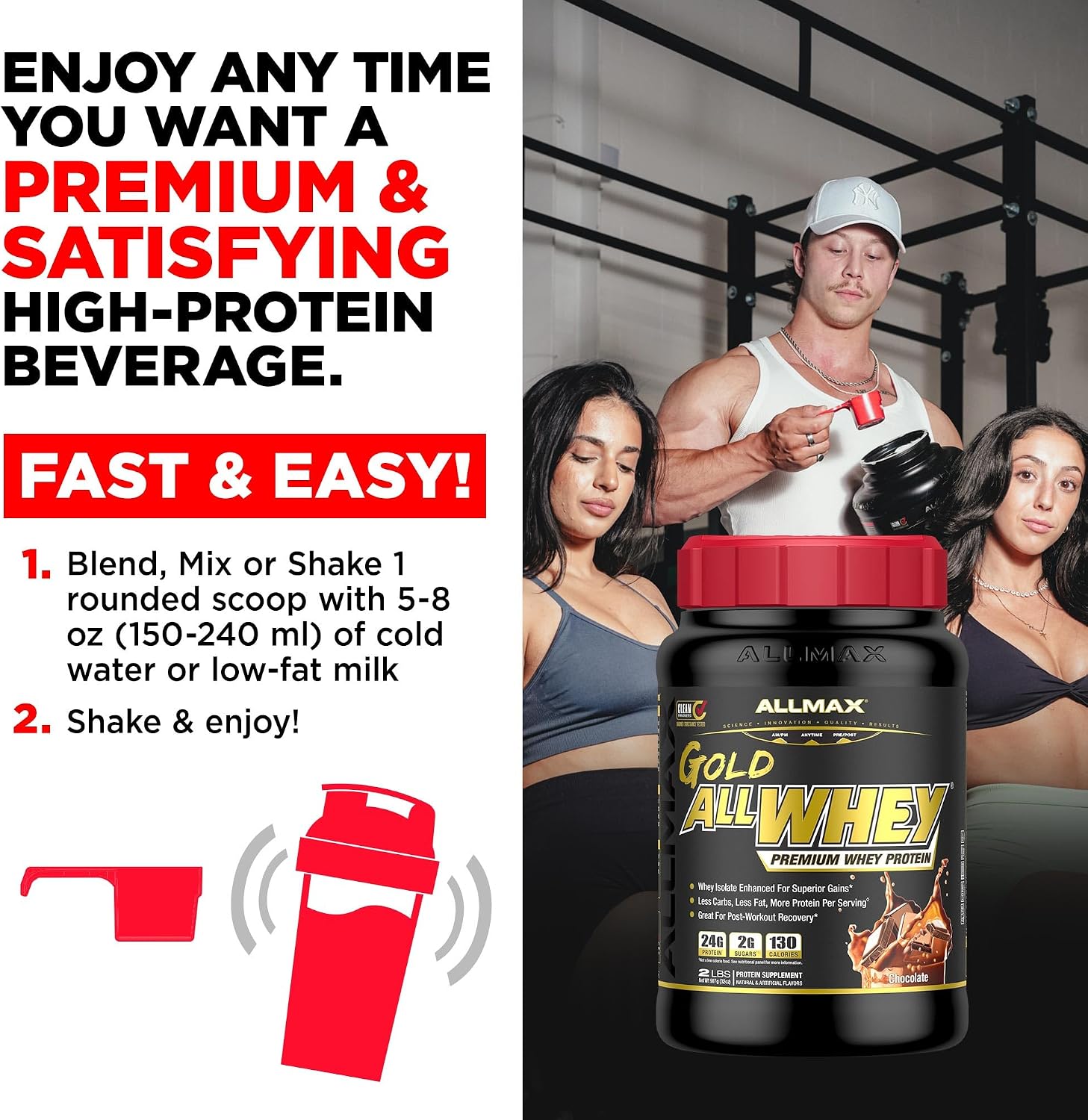 ALLMAX AllWhey Gold Whey Protein Powder, Chocolate Peanut Butter, 5 lb