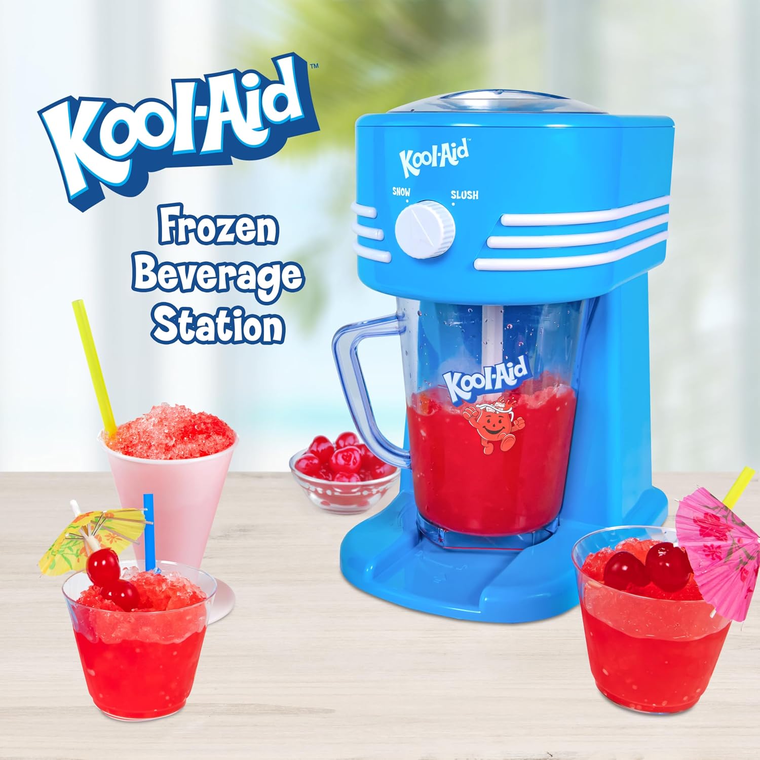 Nostalgia Taco Tuesday Frozen Drink Maker and Margarita Machine for Home - 40-Ounce Slushy Maker with Stainless Steel Flow Spout - Easy to Clean and