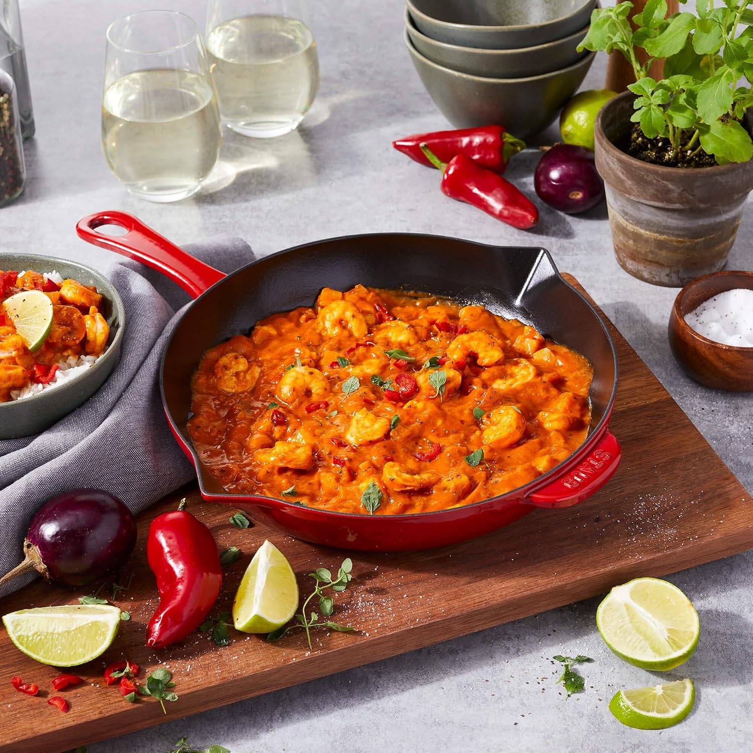 Staub Cast Iron 10-inch Fry Pan - Grenadine, Made in France