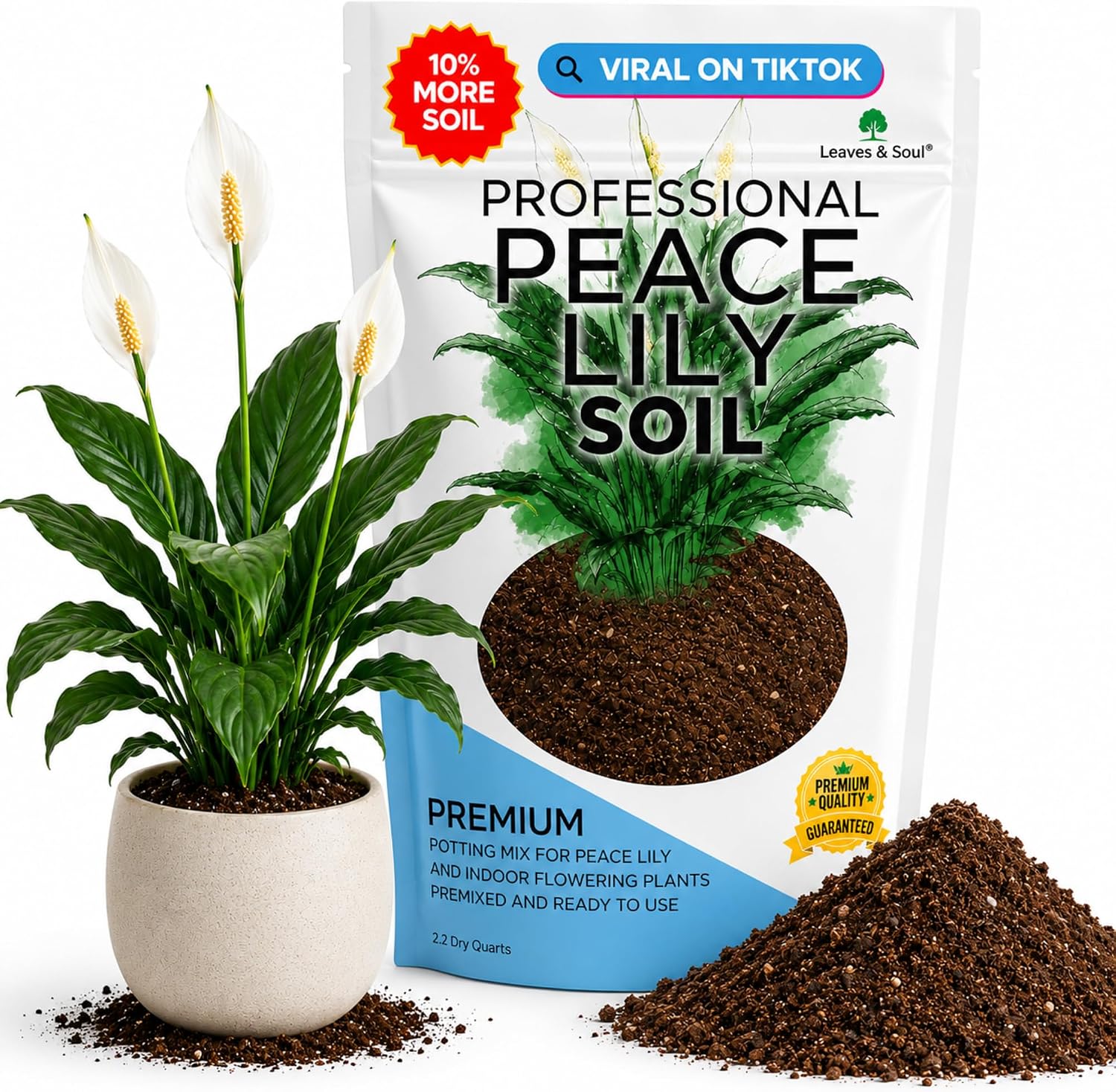 Professional Bonsai Soil Mix Ready to Use | Large 2.2 Quarts, Premium Potting Soil for Bonsai Trees