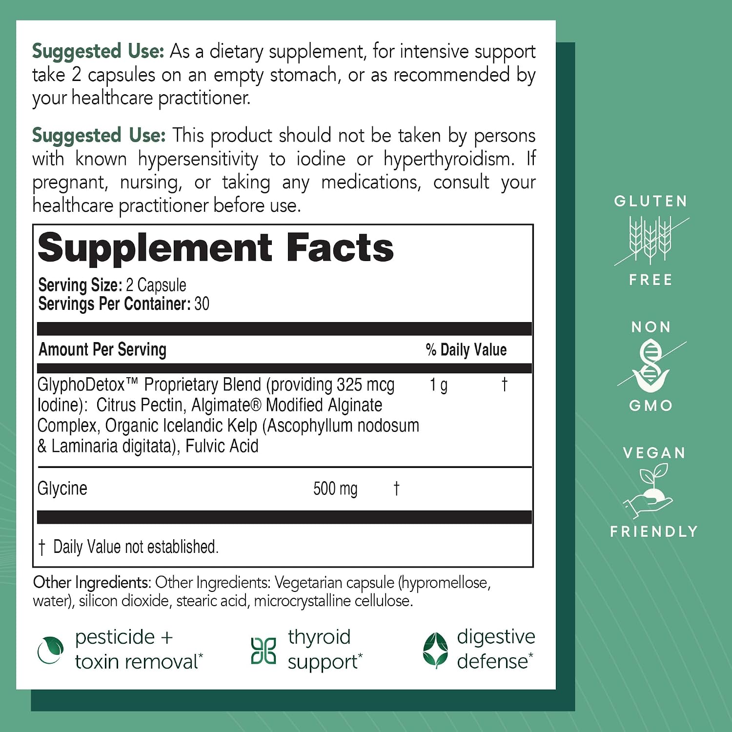 EcoNugenics GlyphoDetox Supplement – Detox Cleanse to Safely Remove Glyphosate Pesticides & Agricultural Toxins
