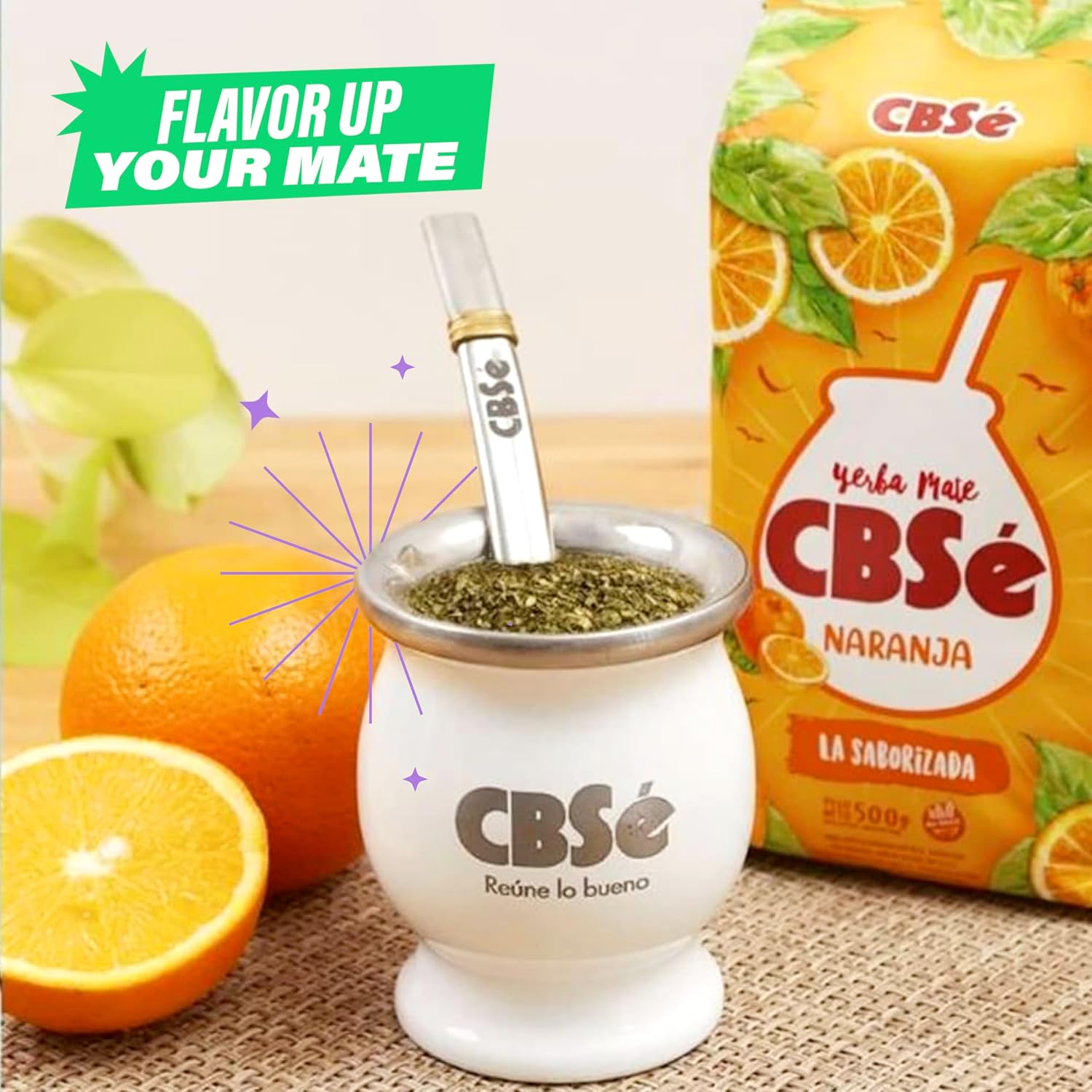 CBSé Yerba Mate Orange Flavor – Loose Leaf Yerba Mate Tea, Naturally Caffeinated, Gluten-Free - 1.1 Lbs- 500 Gr.