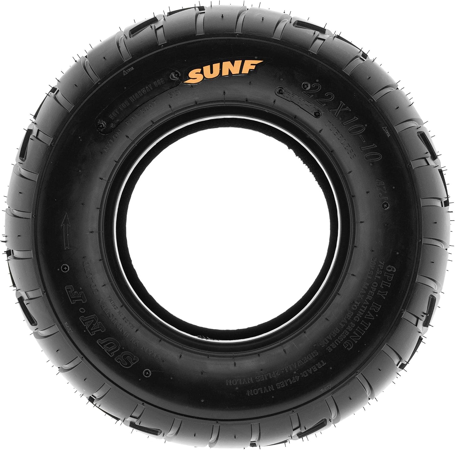 SunF A021 TT Road Go ATV UTV Flat Track & Asphalt Tires 19x6-10 Front & 225/45-10 Rear, 6 PR, Set of 4