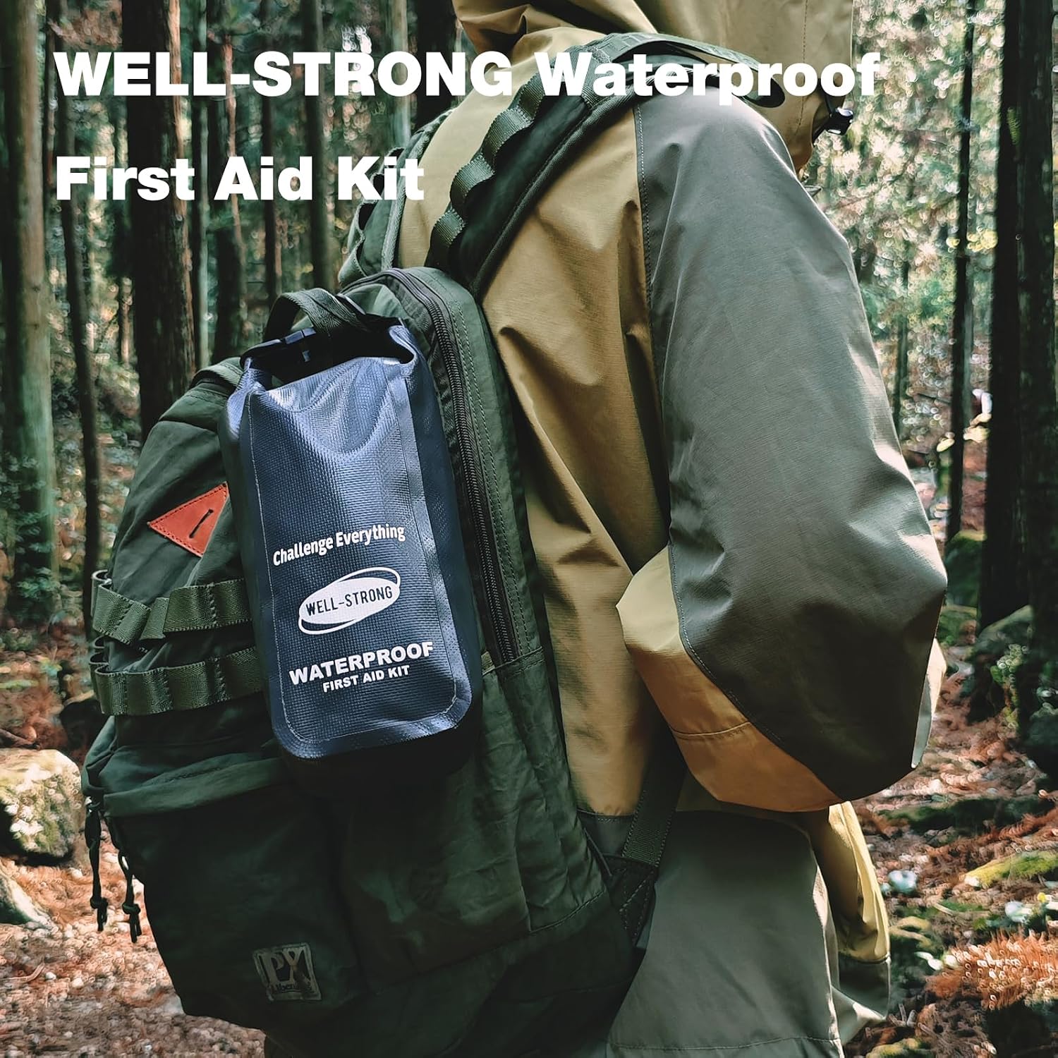 Waterproof First Aid Kit Roll Top Boat Emergency Kit with Waterproof Contents for Fishing Kayaking Boating Swimming Camping Rafting Beach Red