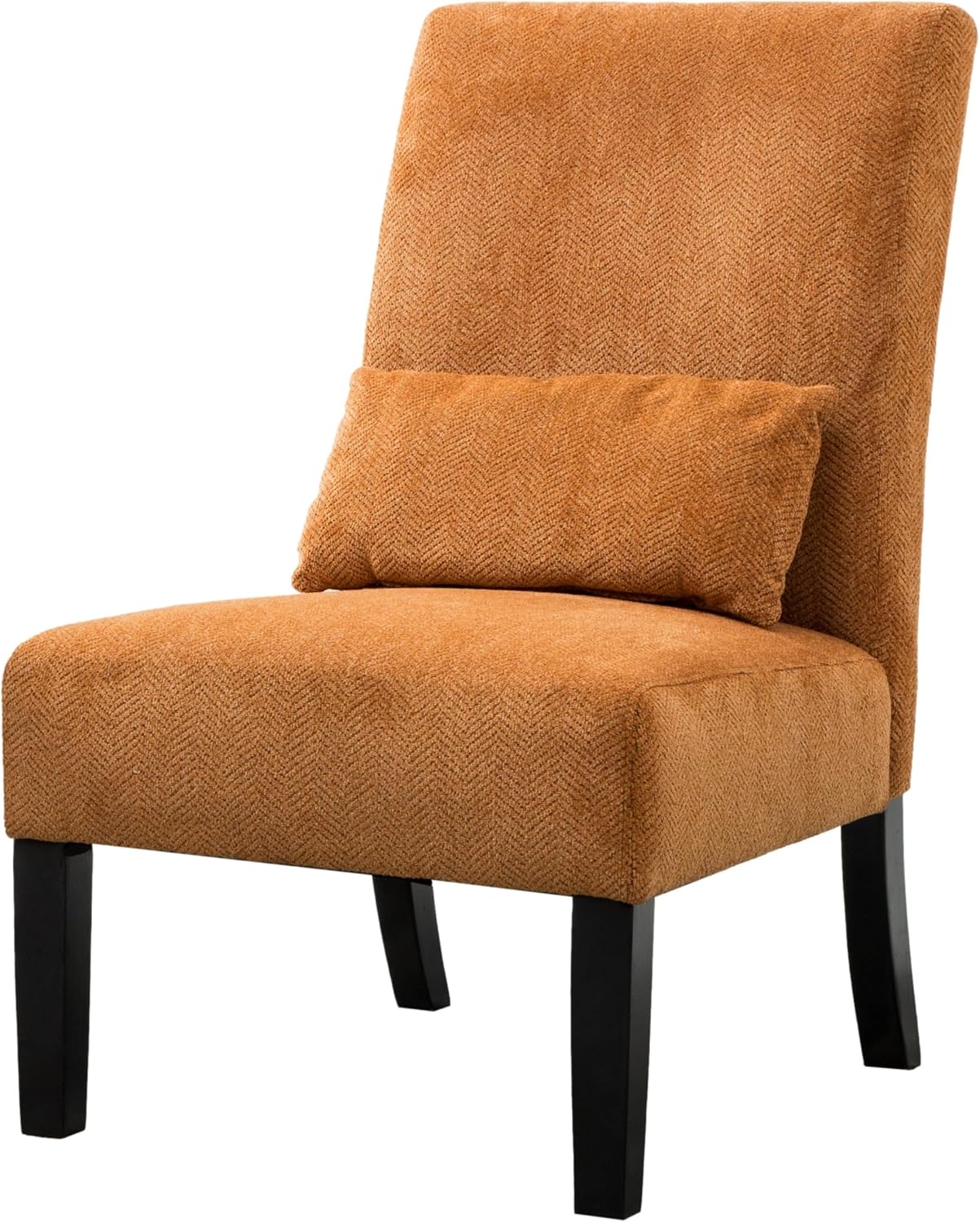 Roundhill Furniture Pisano Teal Blue Fabric Armless Contemporary Accent Chair with Kidney Pillow