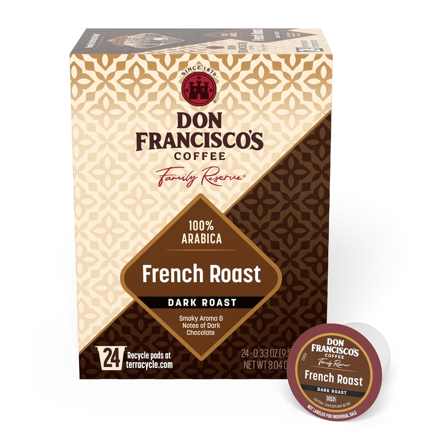 Don Francisco's Kona Blend Single Serve Coffee Pods, Medium Roast, 24ct | Compatible with Keurig Coffee Pod Brewers, 100% Arabica Coffee, Convenient Single Serve Brewing, Fresh Brew in Every Cup