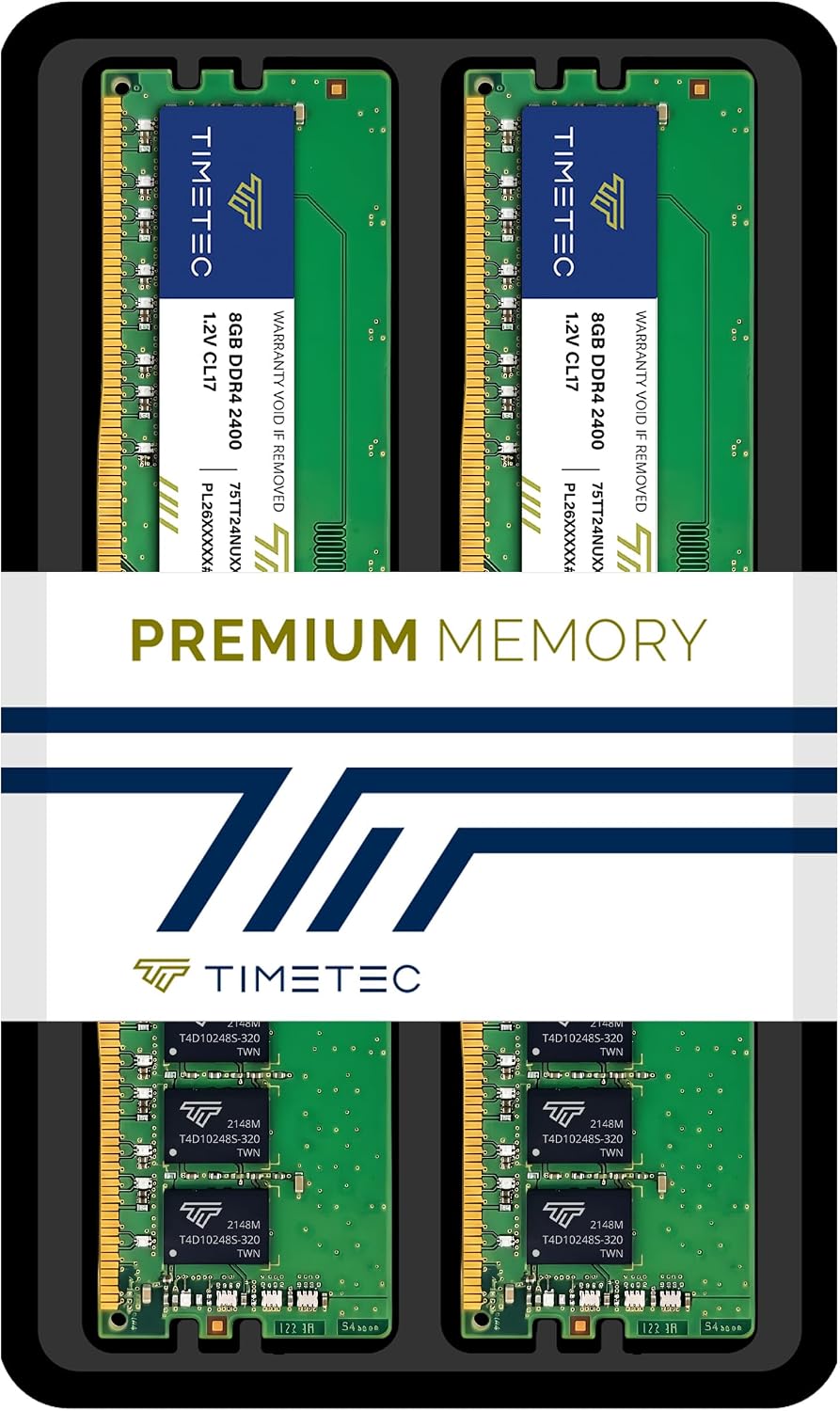 Timetec 16GB DDR4 2400MHz (PC4-2400T) PC4-19200 UDIMM Desktop RAM – 288-Pin 1.2V CL17 Non-ECC Unbuffered DIMM Memory Module Upgrade