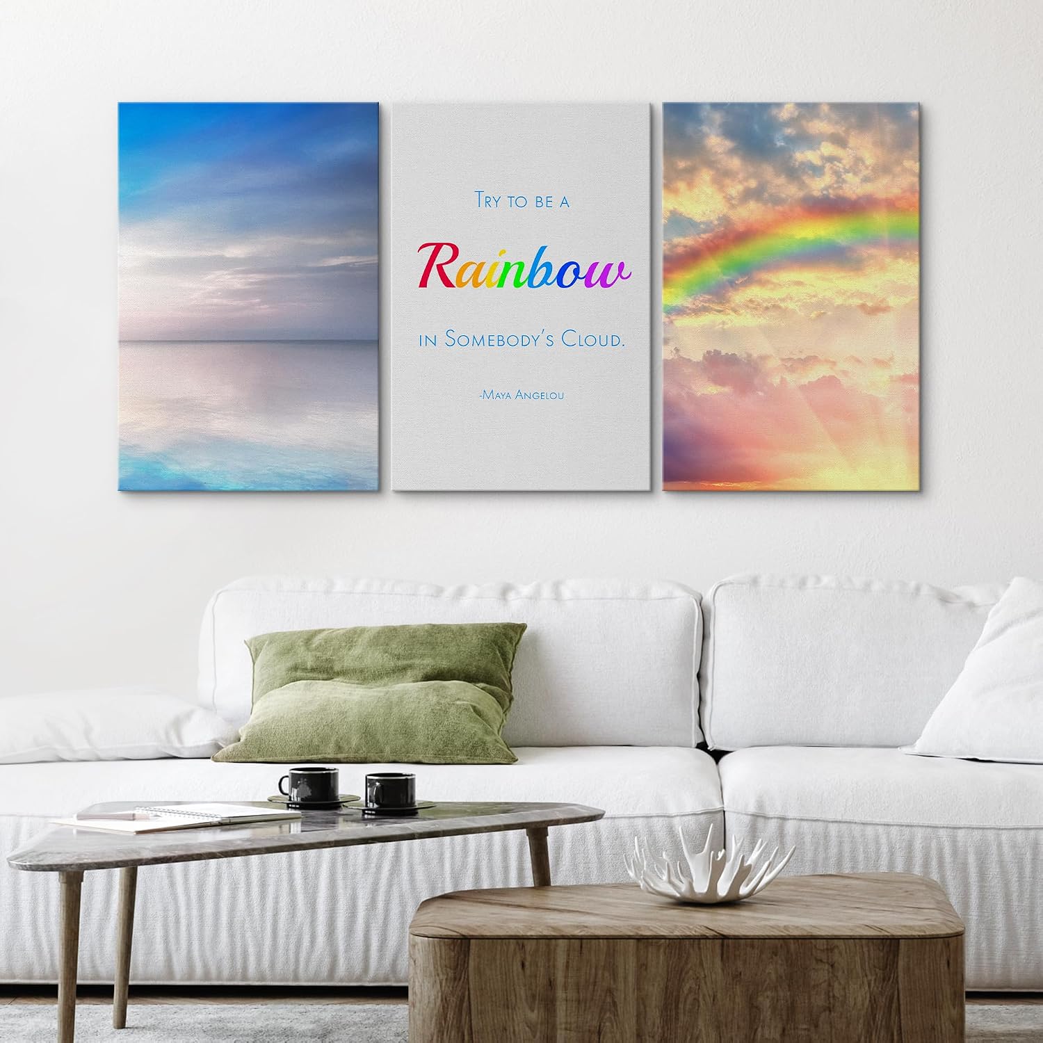 wall26 Canvas Prints Wall Art - Ocean Themed 3 Panel Wall Art with Wave,Anchor and Rudder - 16"x24" x 3 Panels