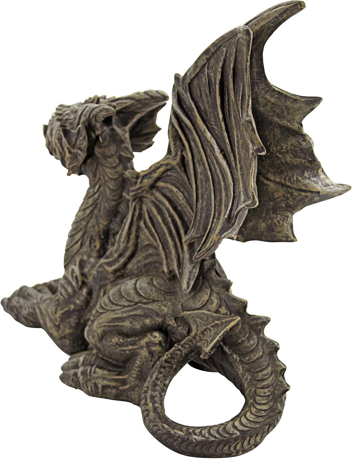 Design Toscano The Dragon of Falkenberg Castle Moat Lawn Garden Statue, 28 Inch Long, 14 Inch Tall, Cast Stone Resin, Gray Stone Finish