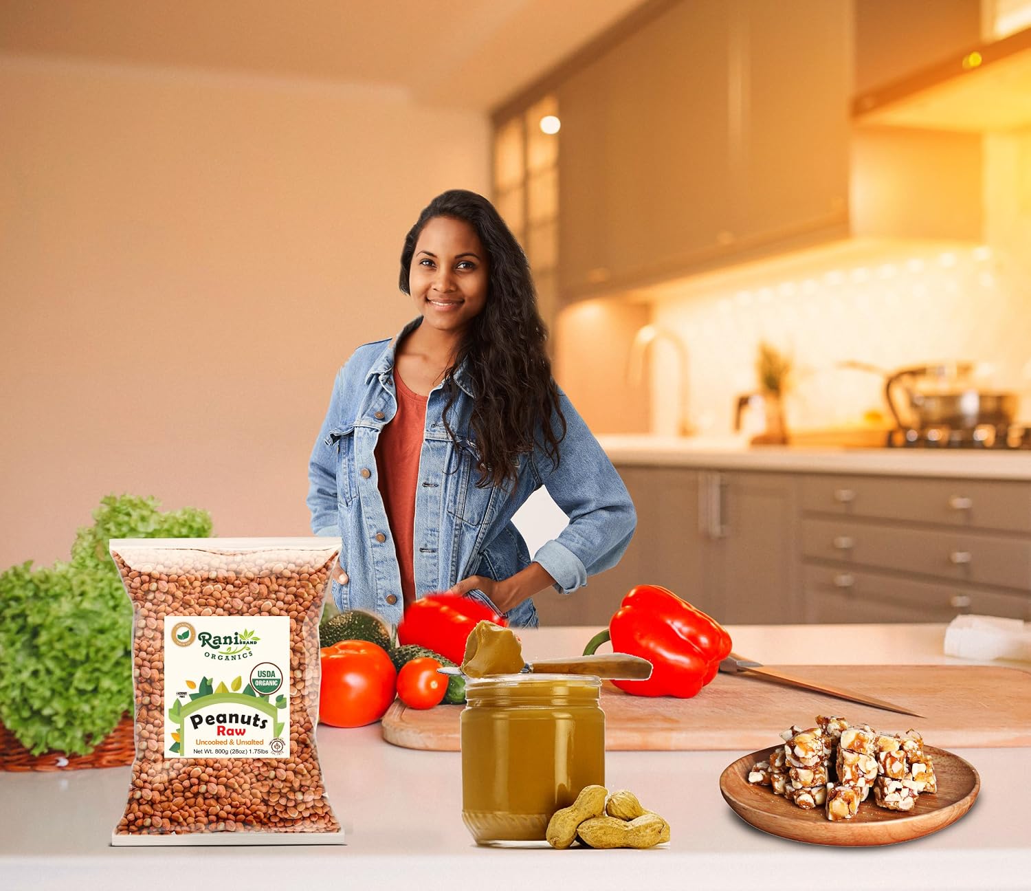 Rani Peanuts, Raw Whole With Skin (uncooked, unsalted) 14oz (400g) ~ All Natural | Vegan | Kosher | Gluten Friendly | Fresh Product of USA ~ Spanish Grade Groundnut/Red-skin